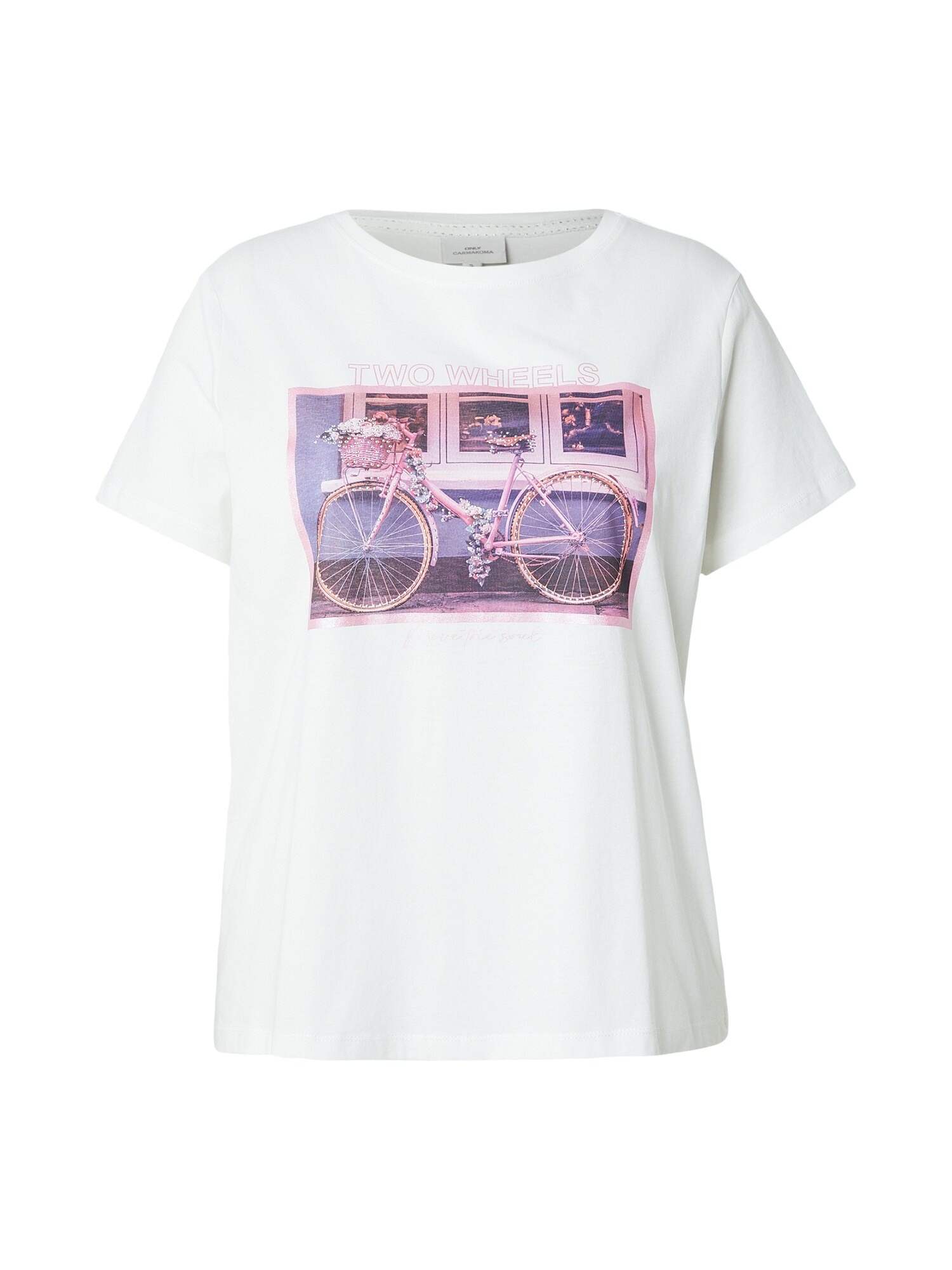 ONLY Carmakoma Tricou 'CARCRUZ'  crem / mauve / rosé / argintiu
