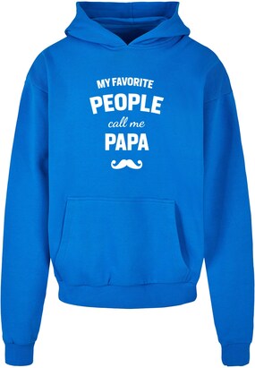 Merchcode Sweatshirt ‘Fathers Day – My Favorite People Call Me Papa’ Kobaltblauw / Wit