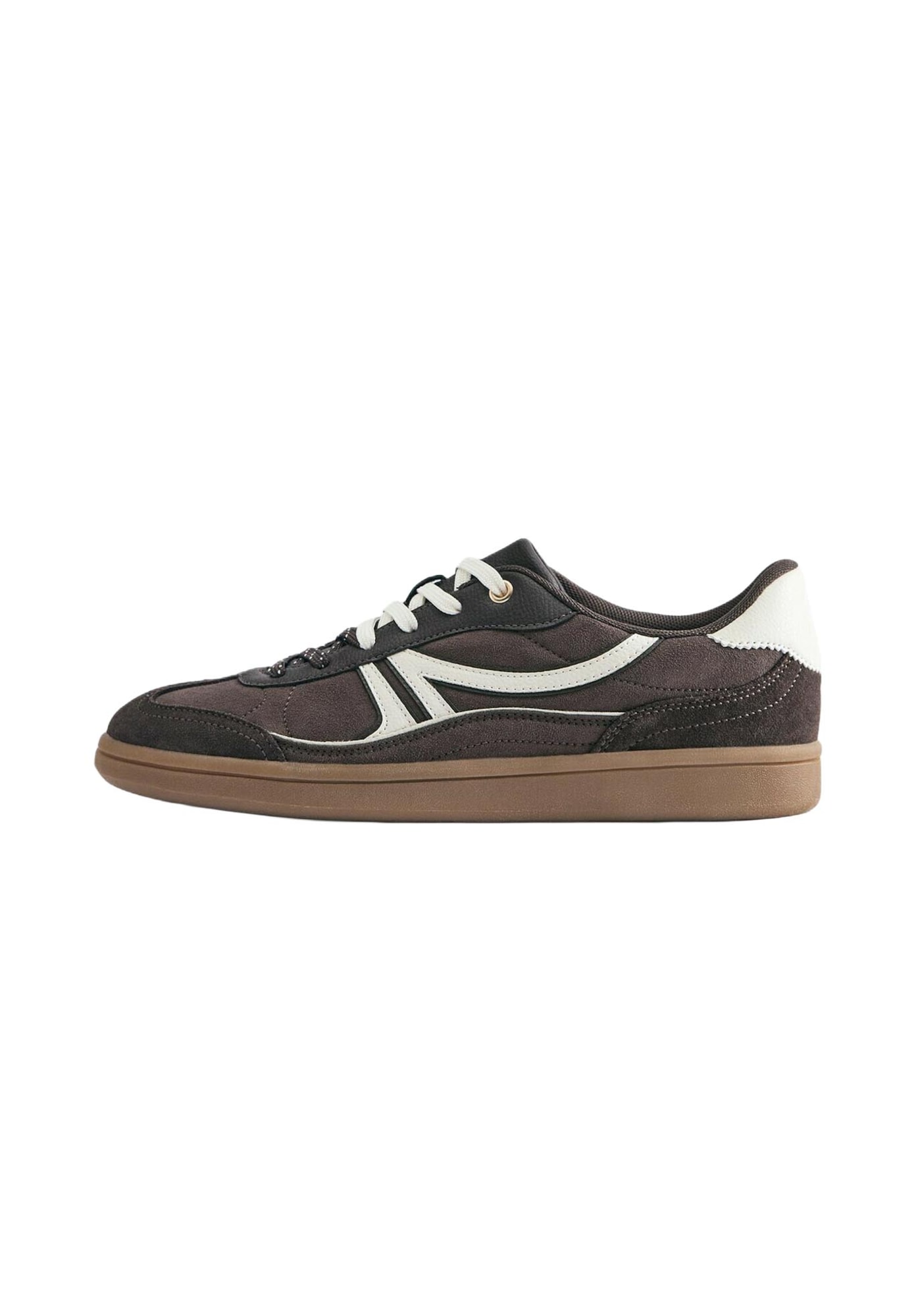 Pull&Bear Sneaker low BAMBA maro închis / alb