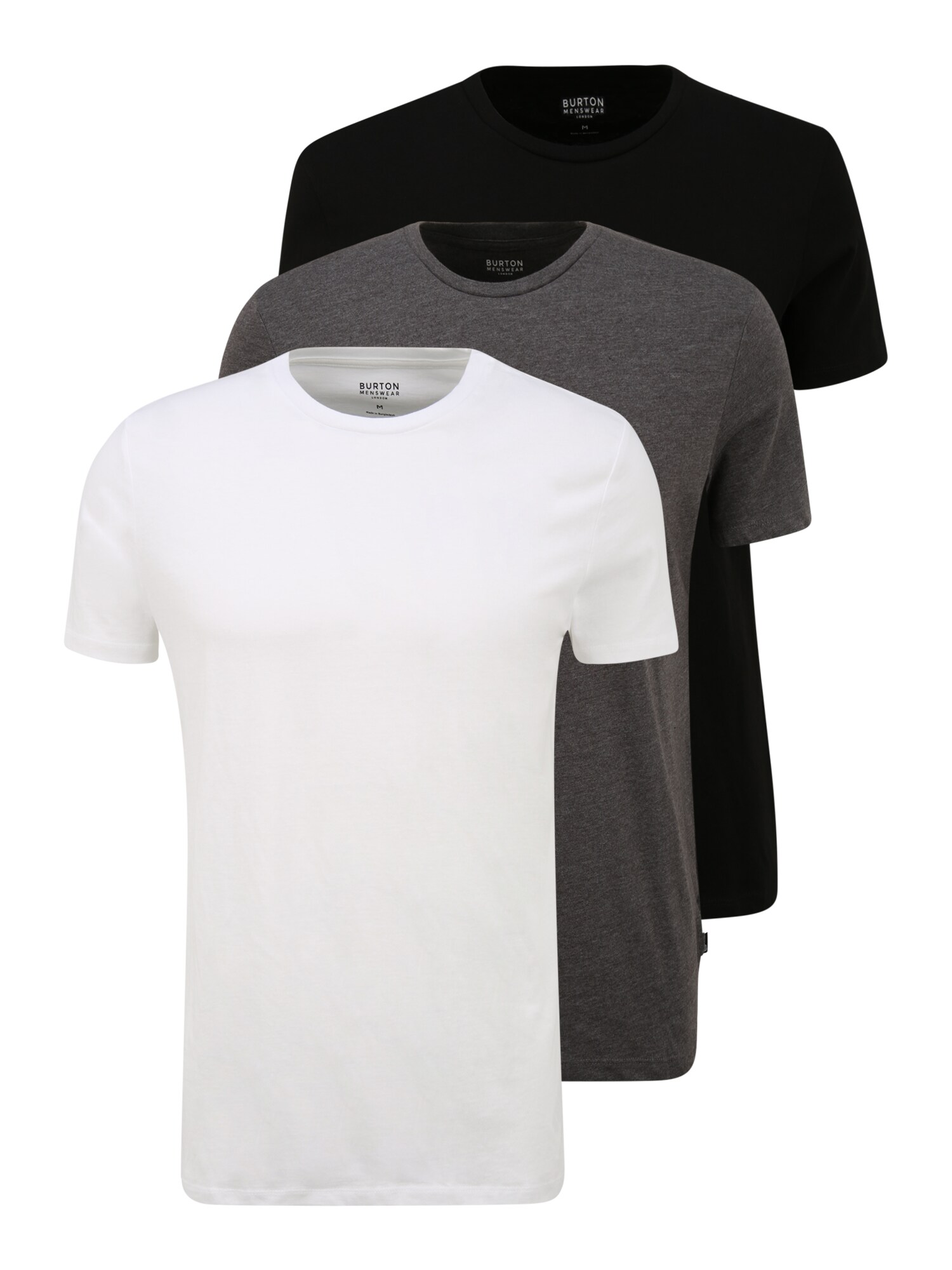 BURTON MENSWEAR LONDON Marškinėliai  juoda / balta / margai pilka
