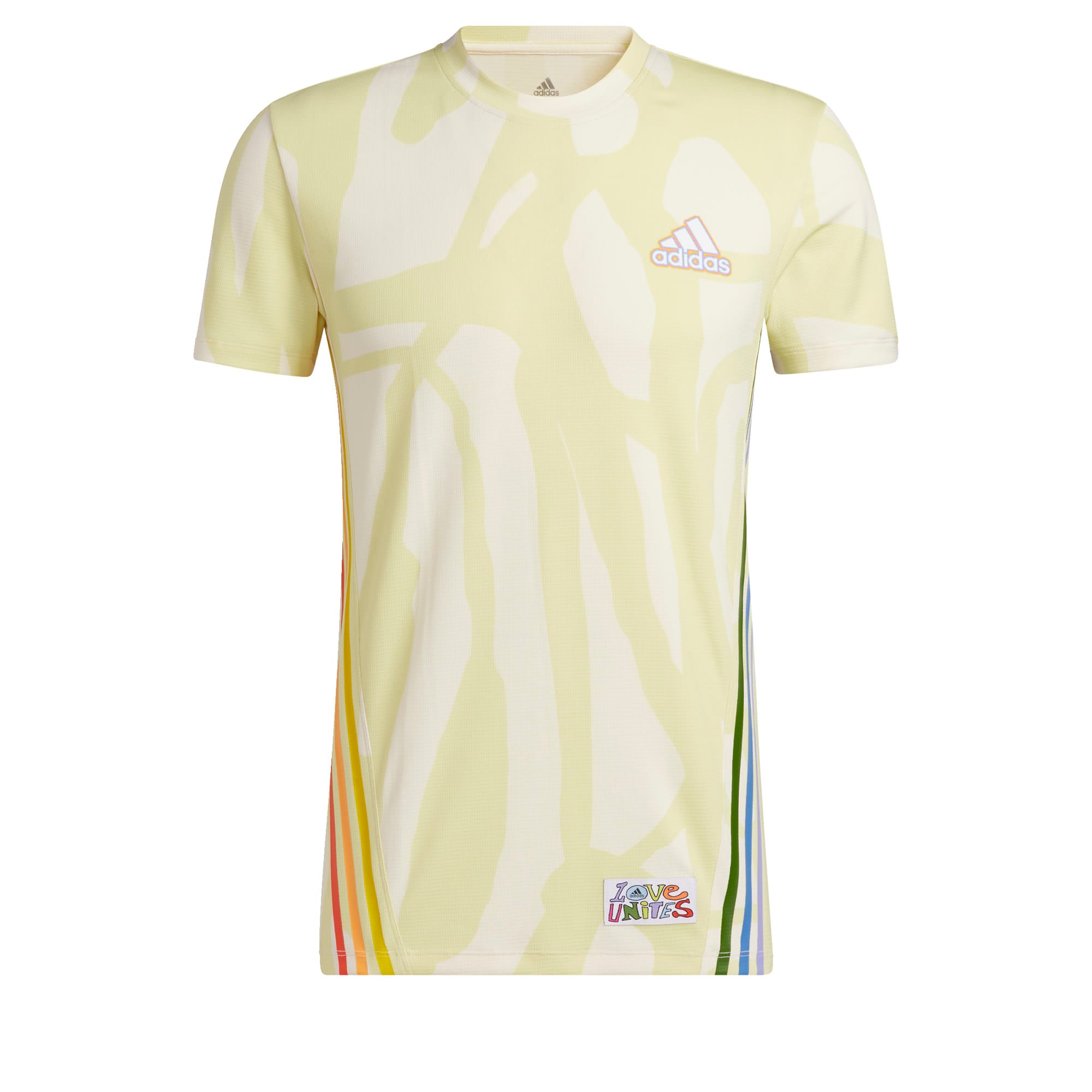 ADIDAS PERFORMANCE Sporta krekls dzeltens / jauktu krāsu / balts