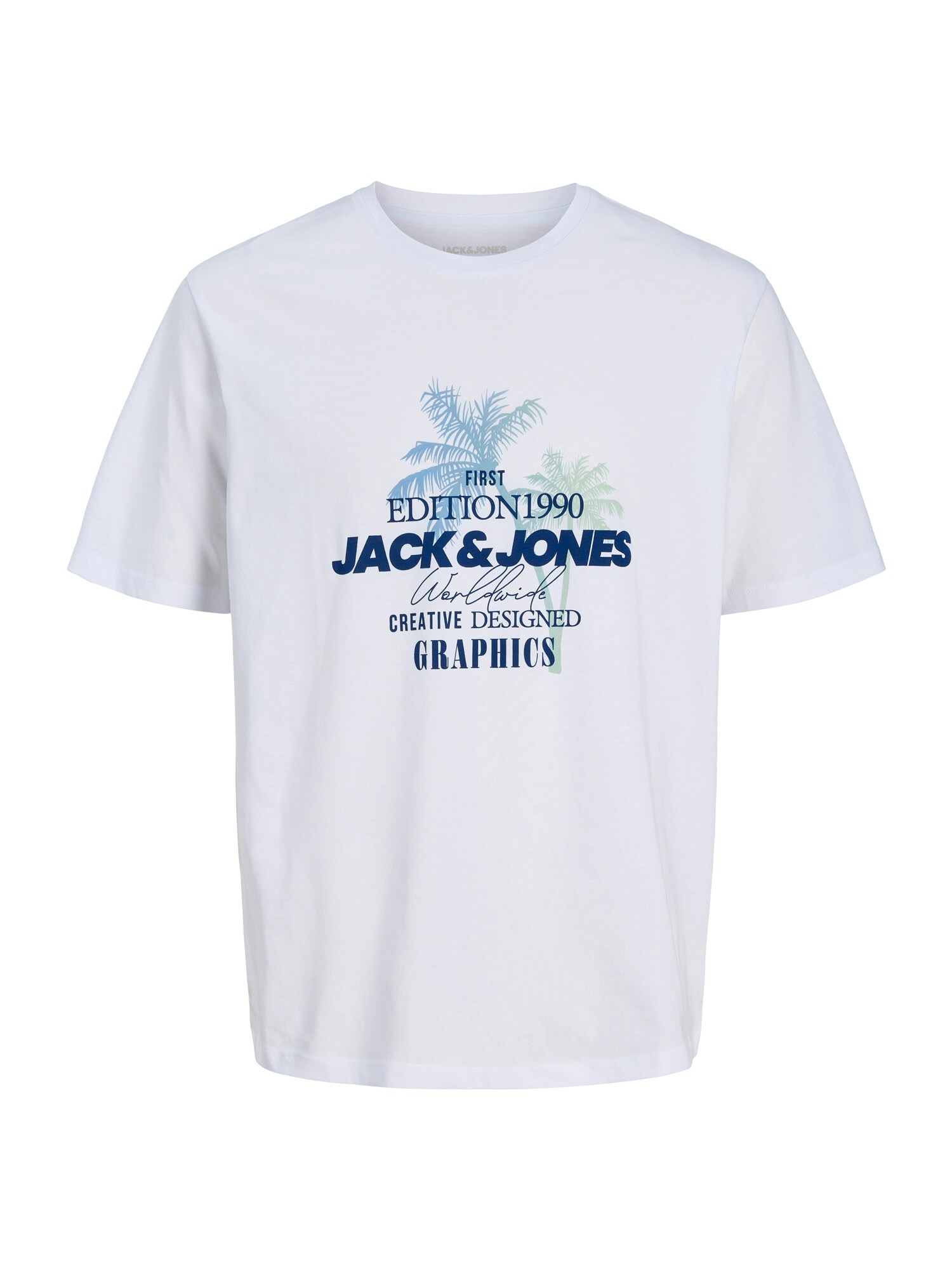 JACK &amp; JONES Camiseta 'JJGRADIENT'  navy / azul claro / blanco