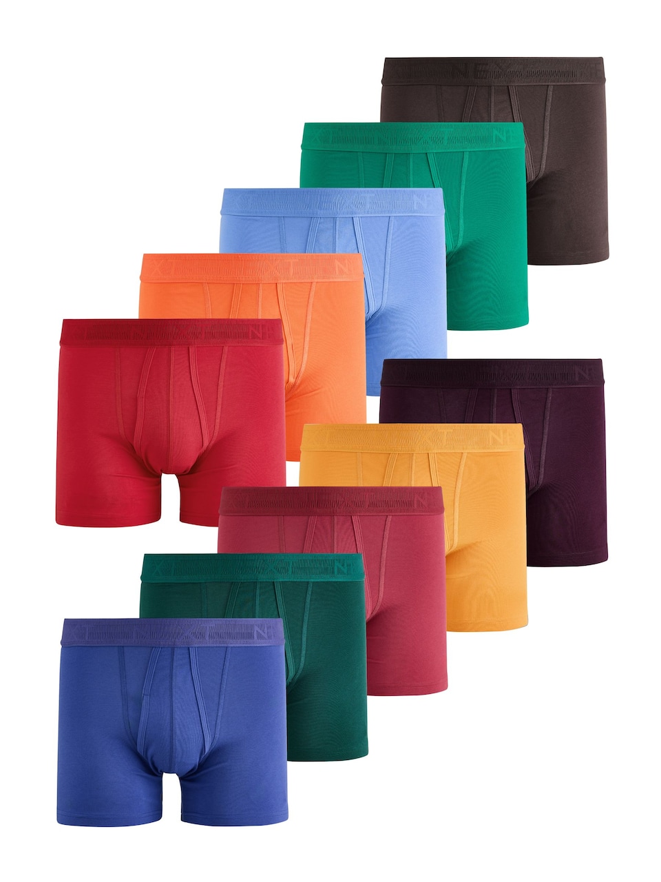 Boxershorts blå / ljusblå / choklad / mörkgul / grön / mörkgrön / aubergine / orange / röd
