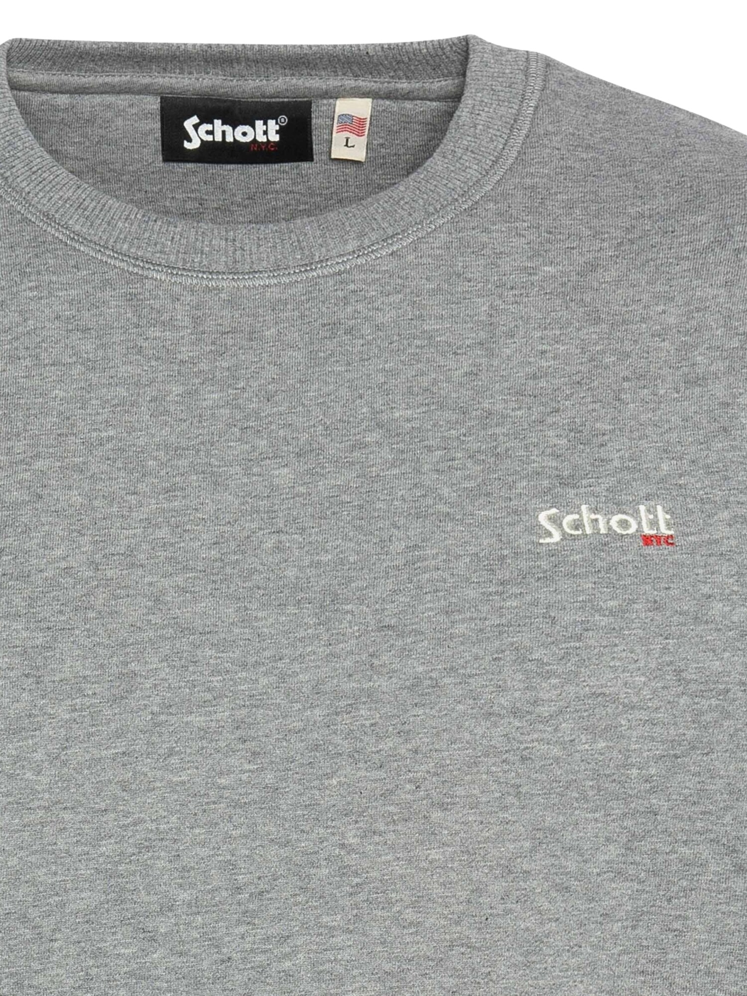 Schott NYC Mikina sivá melírovaná / biela (obrázok 3)