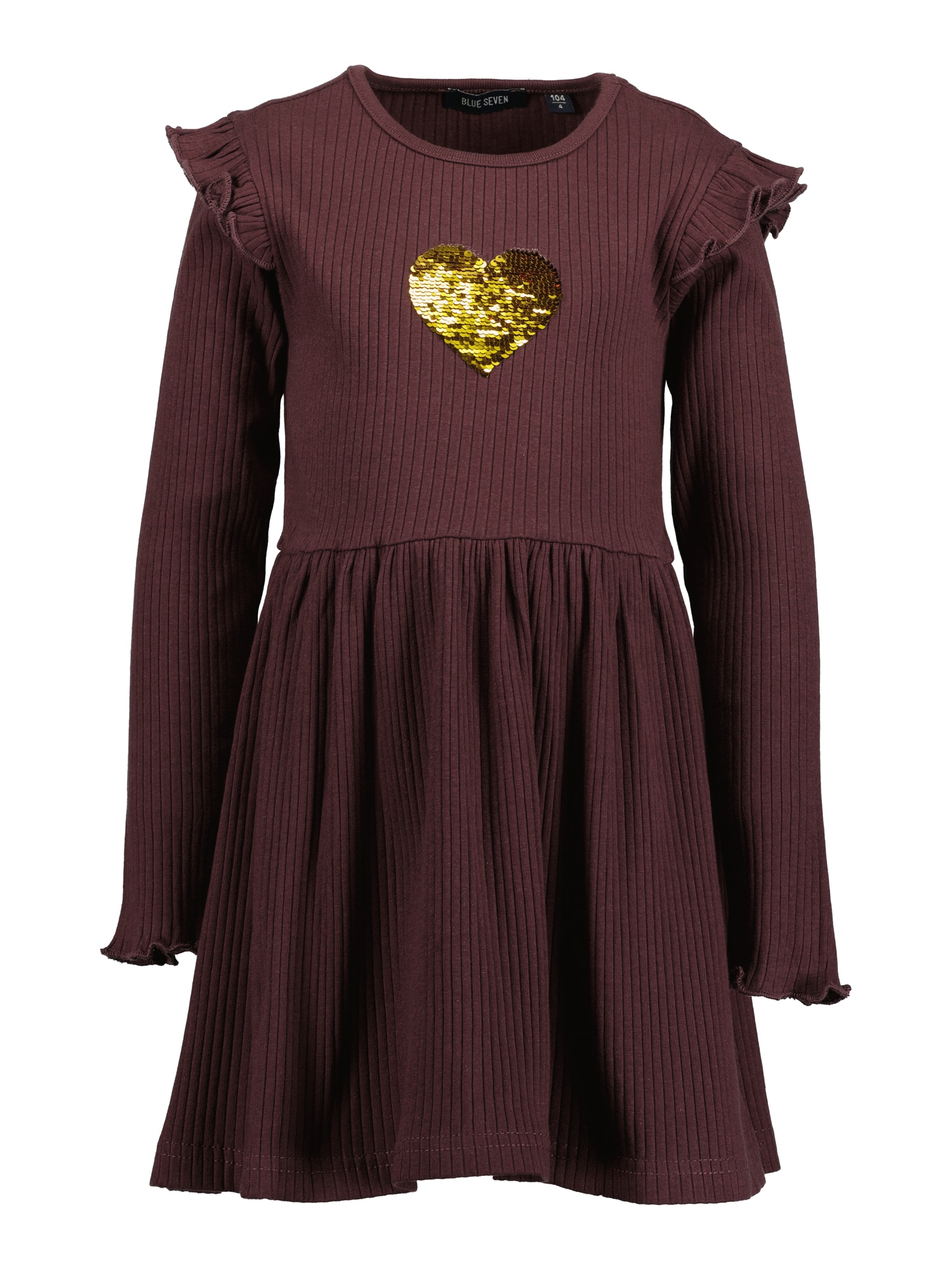 BLUE SEVEN Rochie auriu / roșu vin