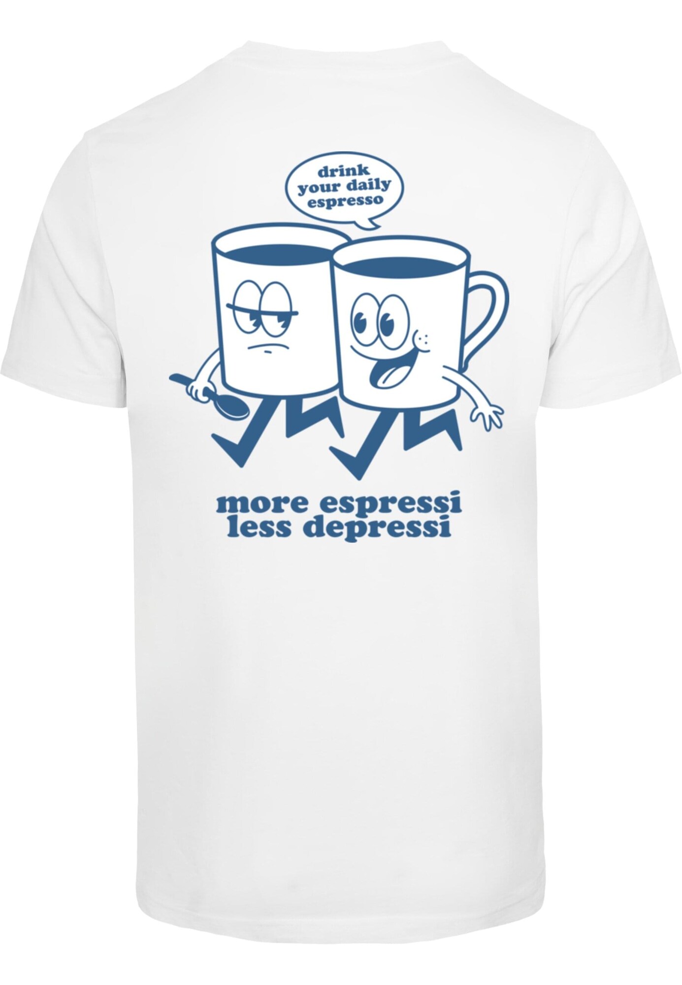 Mister Tee Póló 'More Espressi'  tengerészkék / fehér termék 2. képe