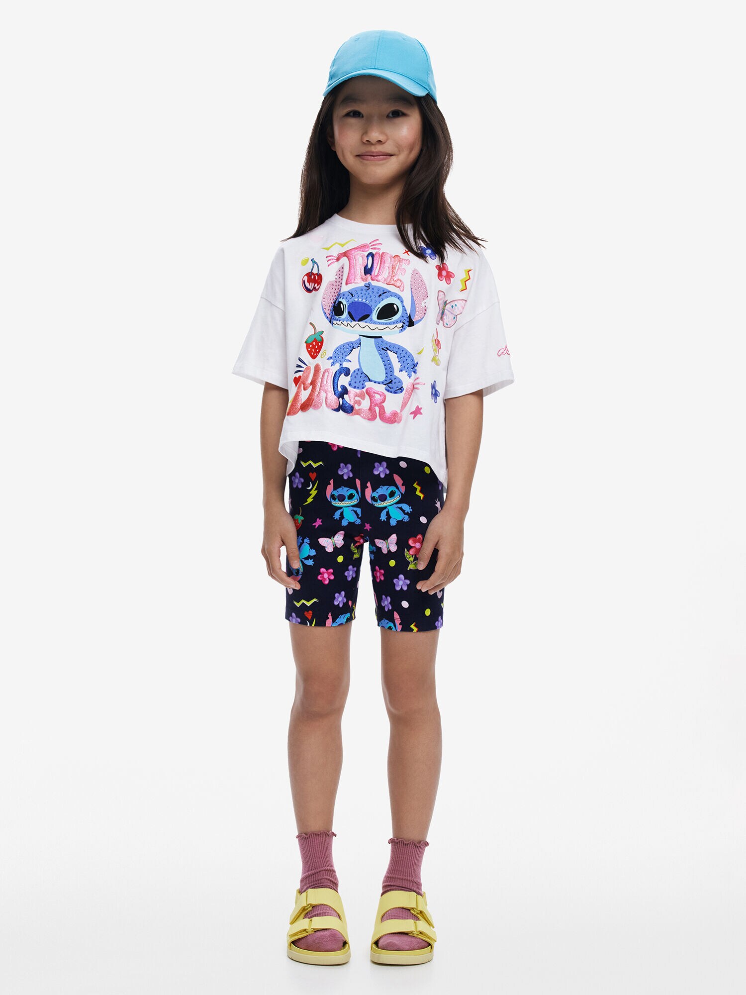 Desigual Póló 'Stitch'  kék / rózsaszín / fehér termék 2. képe