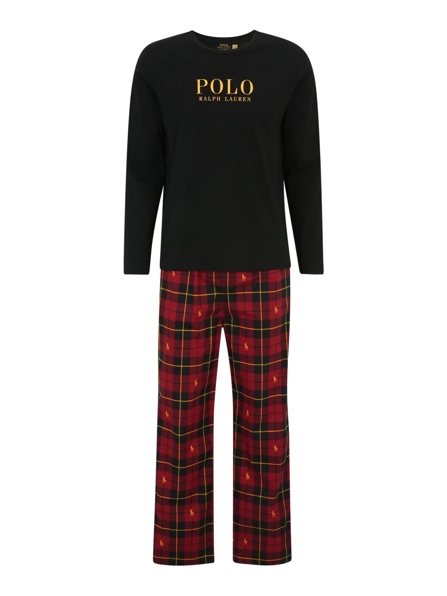 Polo Ralph Lauren Pijama lungă  galben auriu / roșu / negru