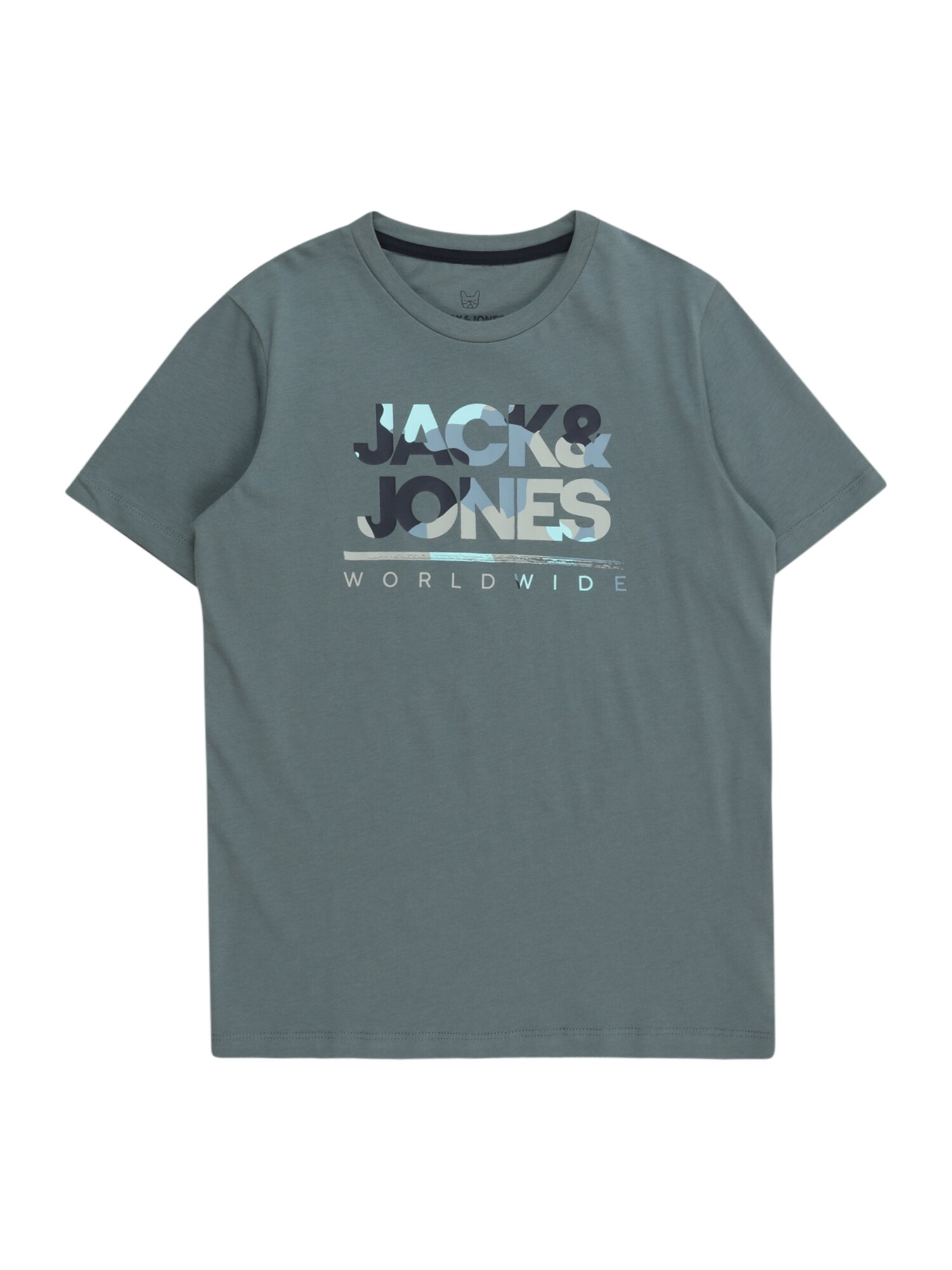Jack & Jones Junior Tričko 'JJLUKE'  námornícka modrá / modrosivá / svetlomodrá / sivá