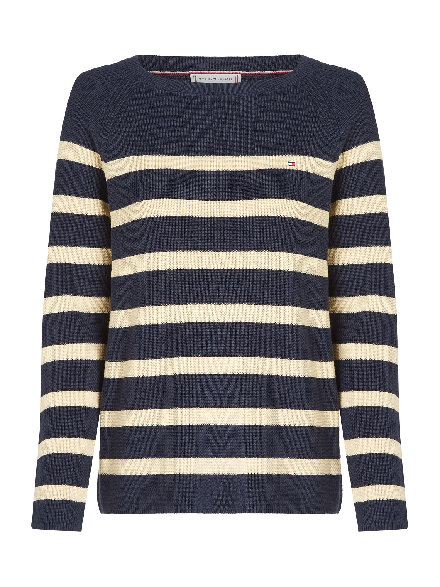 TOMMY HILFIGER Pulóver  tengerészkék / természetes fehér akciós termékkép 1