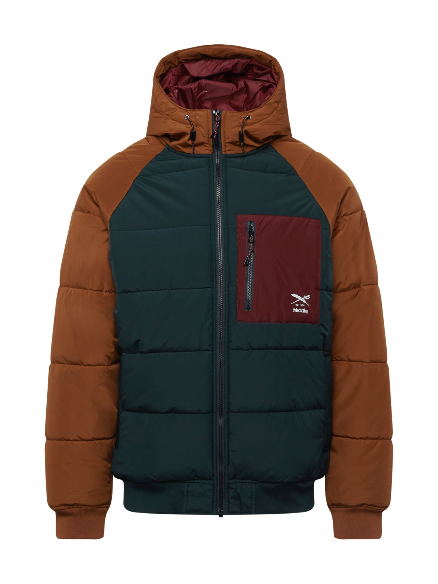 Iriedaily Zimska jakna  rjava / smaragd / burgund
