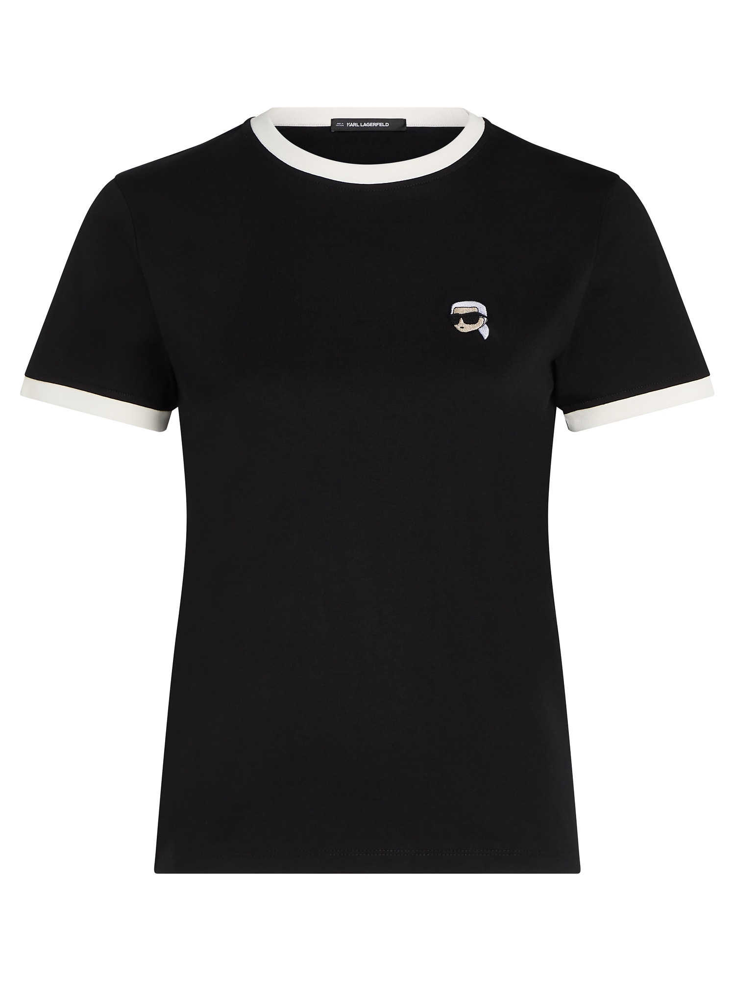 Karl Lagerfeld Tricou  negru / alb natural