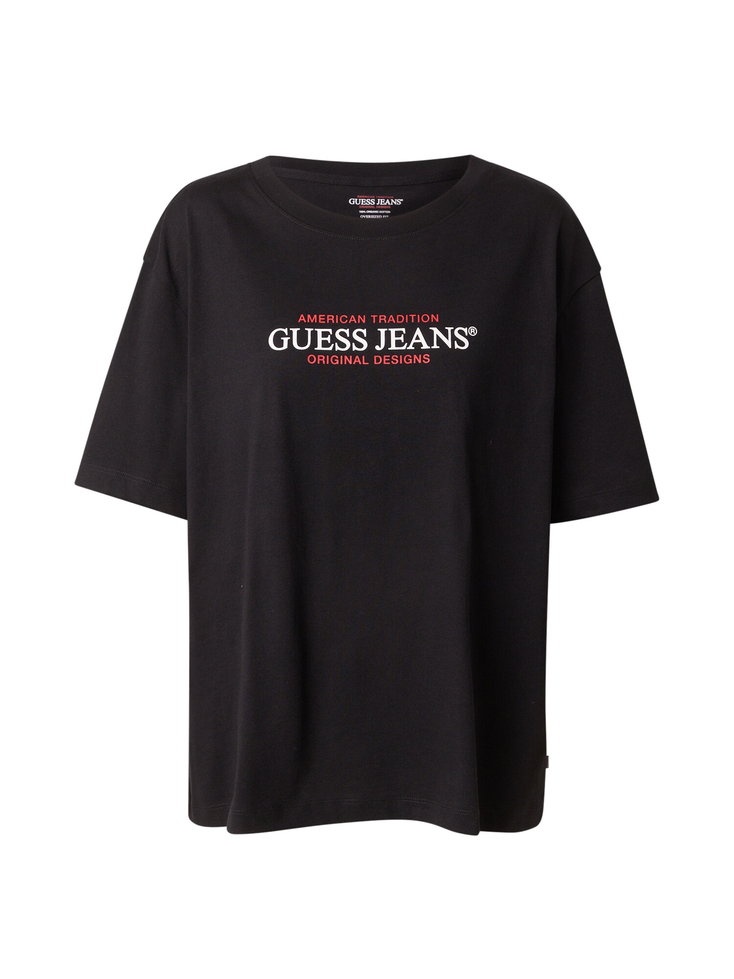 GUESS JEANS Tricou  roșu / negru / alb