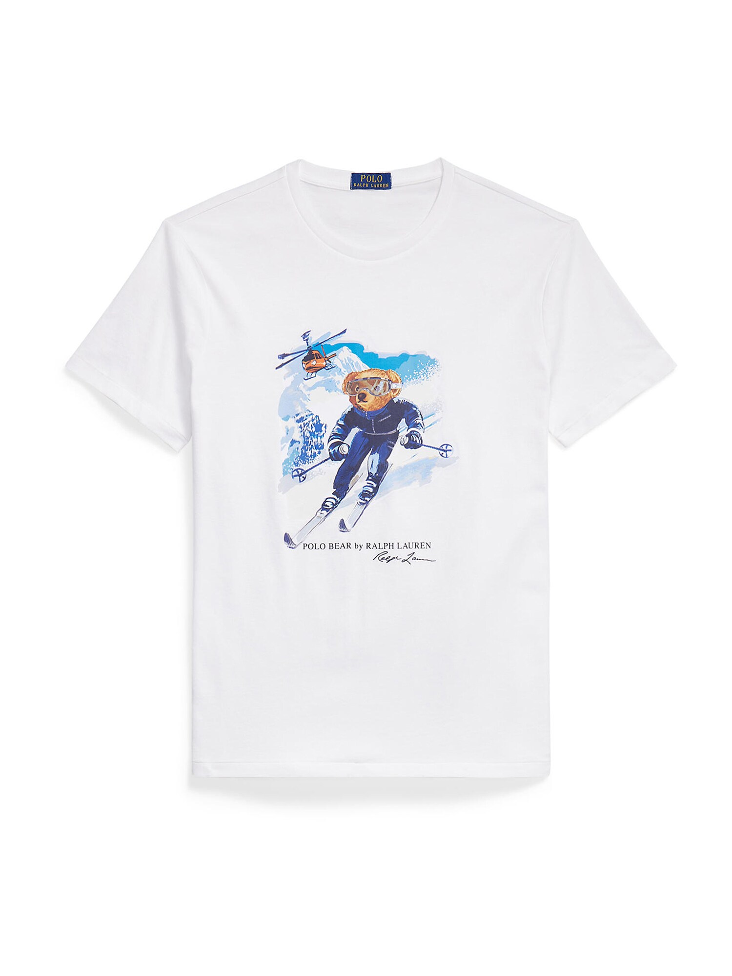 Polo Ralph Lauren Tricou  albastru deschis / albastru închis / maro caramel / alb