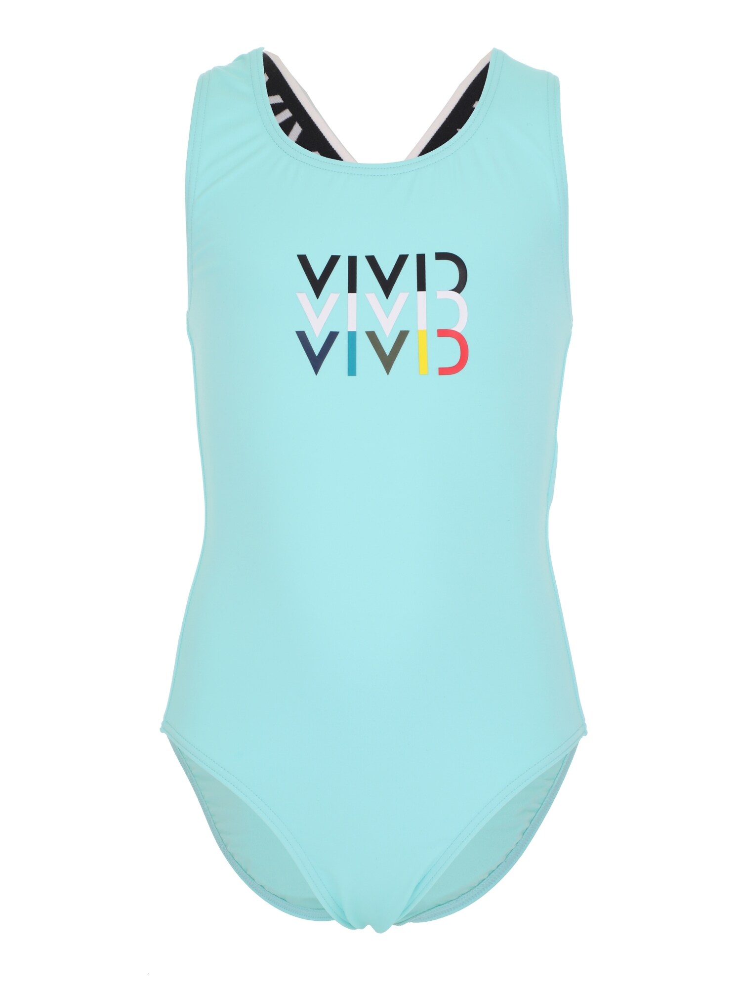 VIVID Costum de baie întreg  albastru deschis / roșu / negru / alb