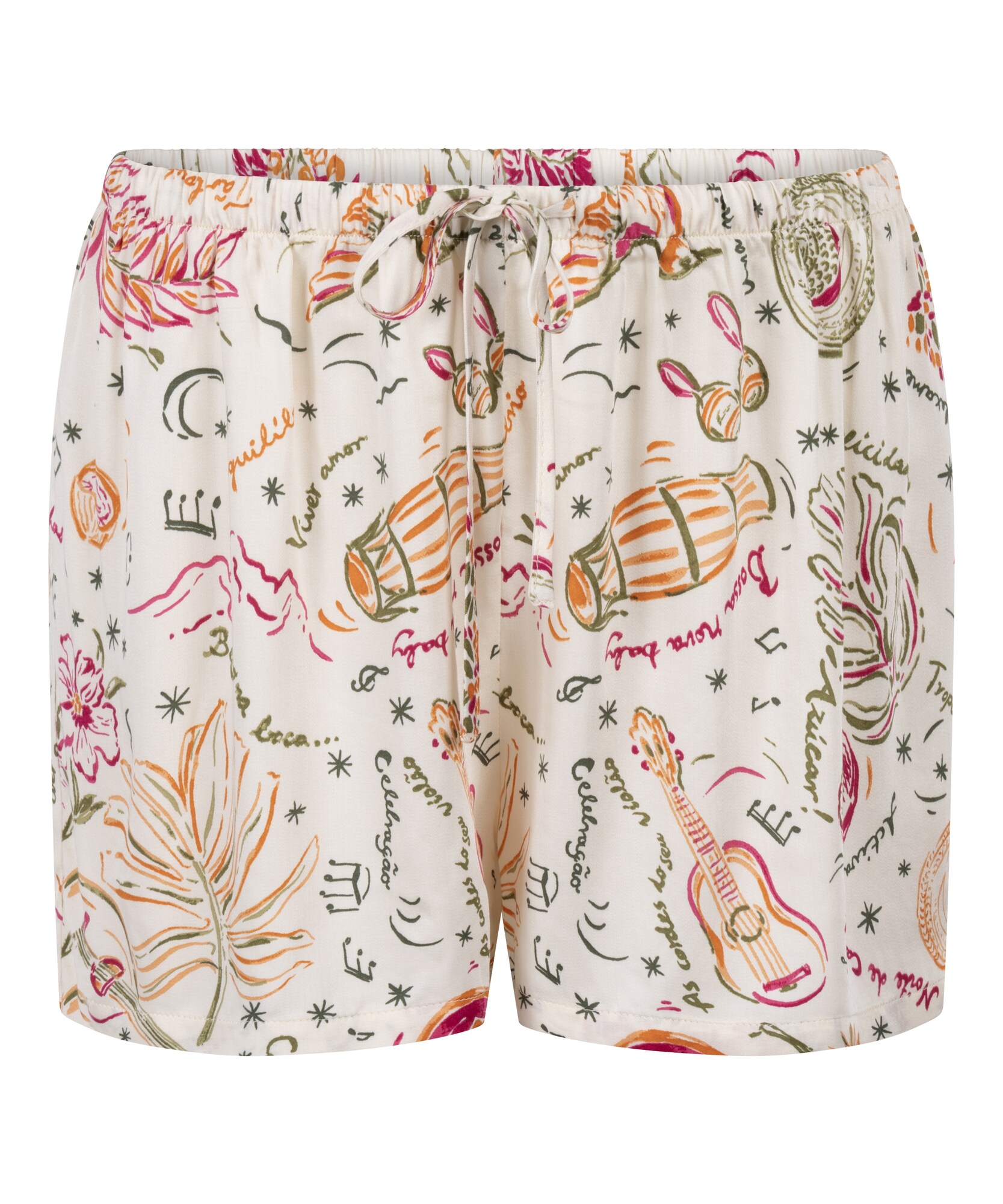 Hunkemöller Pantaloni de pijama  verde închis / portocaliu închis / roz închis / alb murdar
