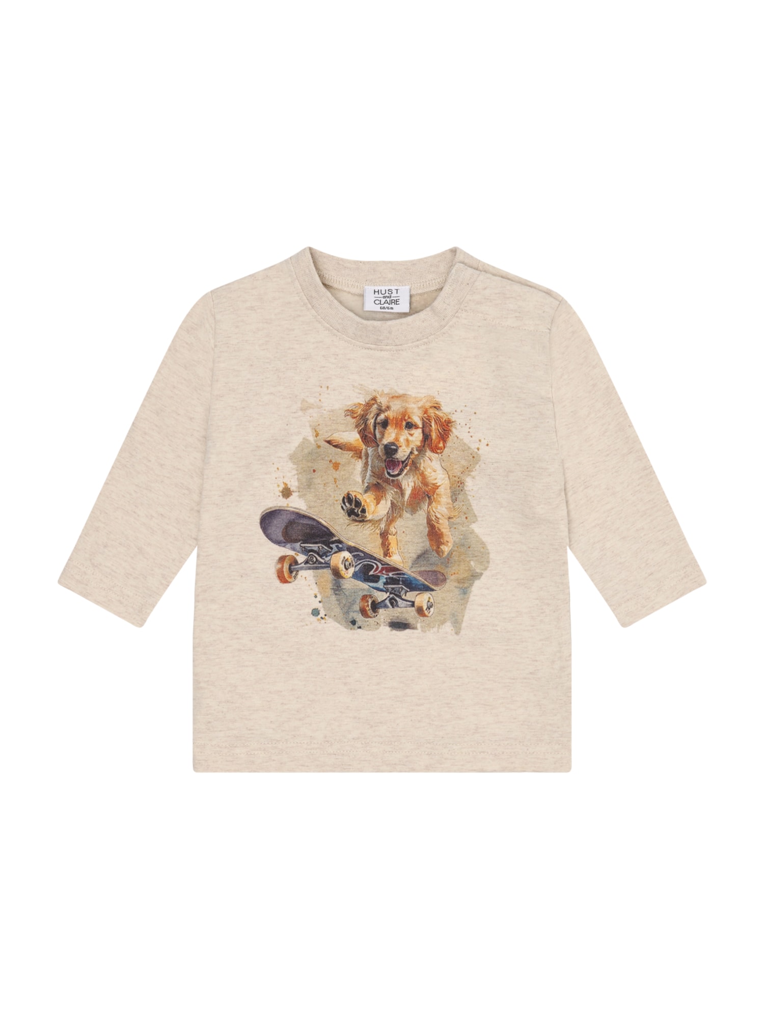 Hust & Claire Tréning póló 'Anton Skater Dog'  homok / narancs / gyapjúfehér akciós termékkép 1