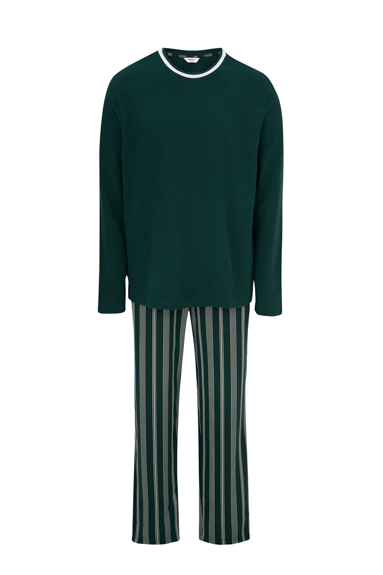 Dagi Pijama lungă  verde închis / alb