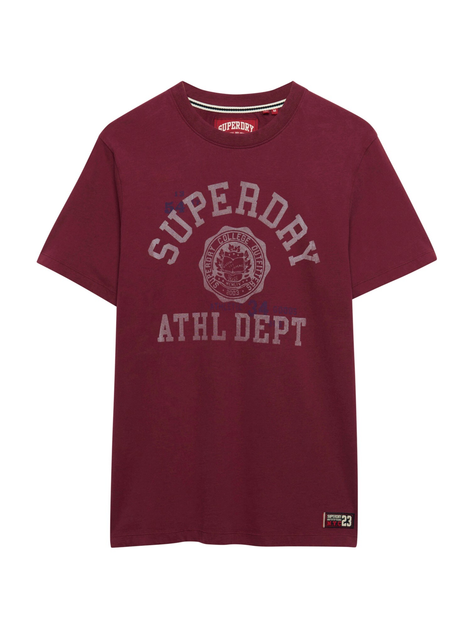 Superdry & Co Tricou 'Vintage Prep'  albastru marin / gri deschis / roșu bordeaux