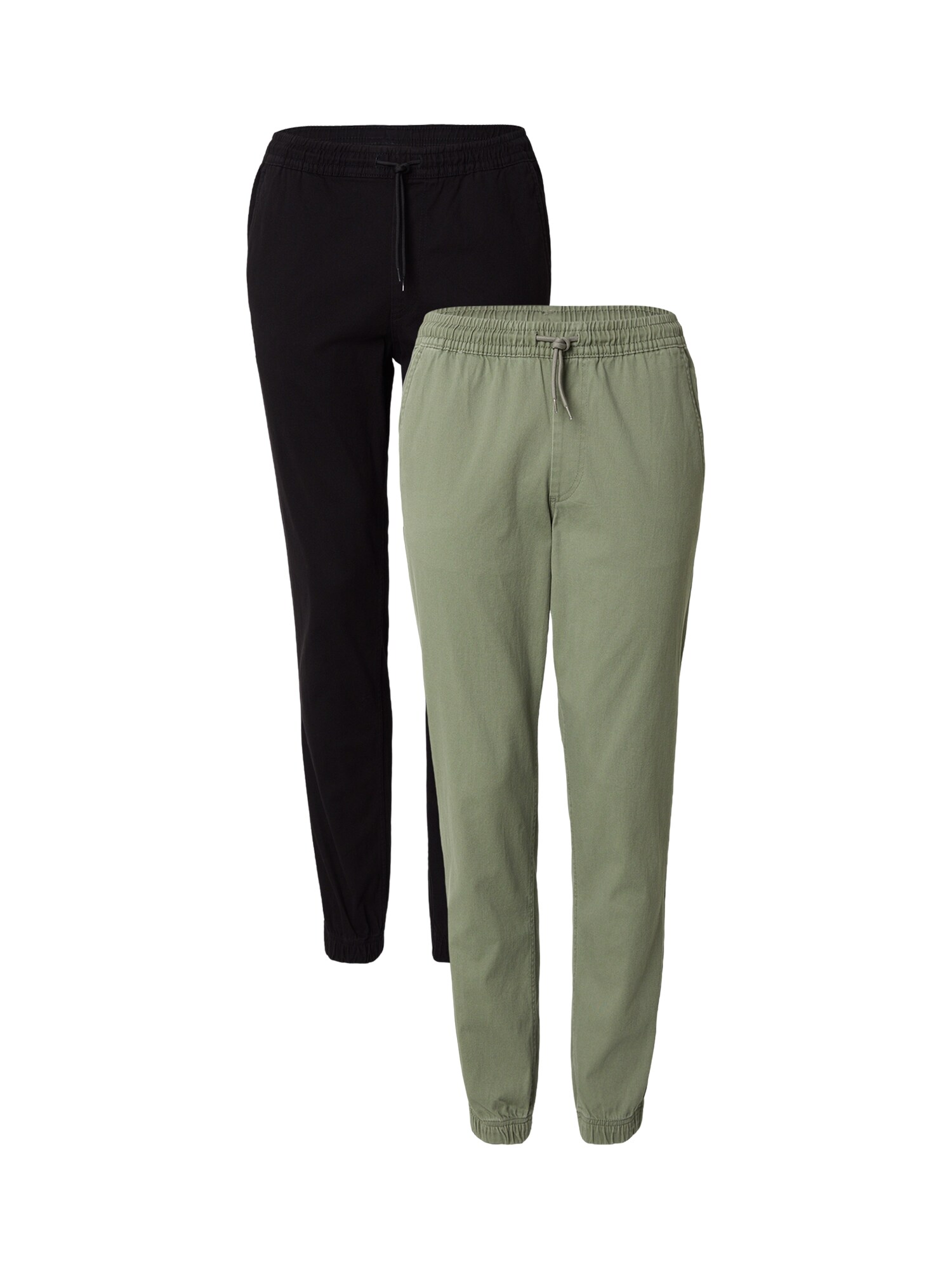 JACK & JONES Nohavice 'JPSTGORDON DYLAN'  kaki / čierna