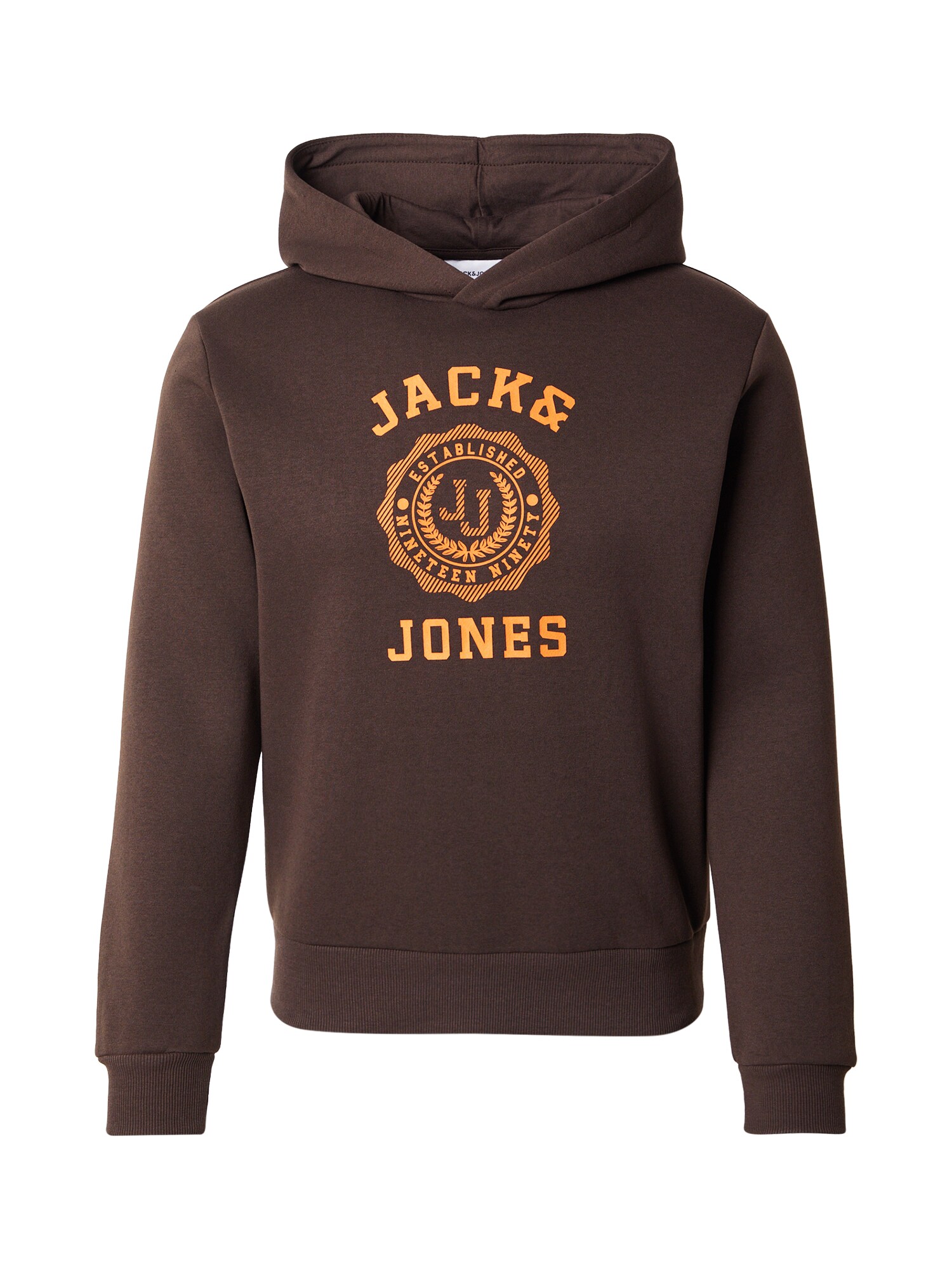 JACK & JONES Bluză de molton JWHVICTO  maro închis / portocaliu / portocaliu închis