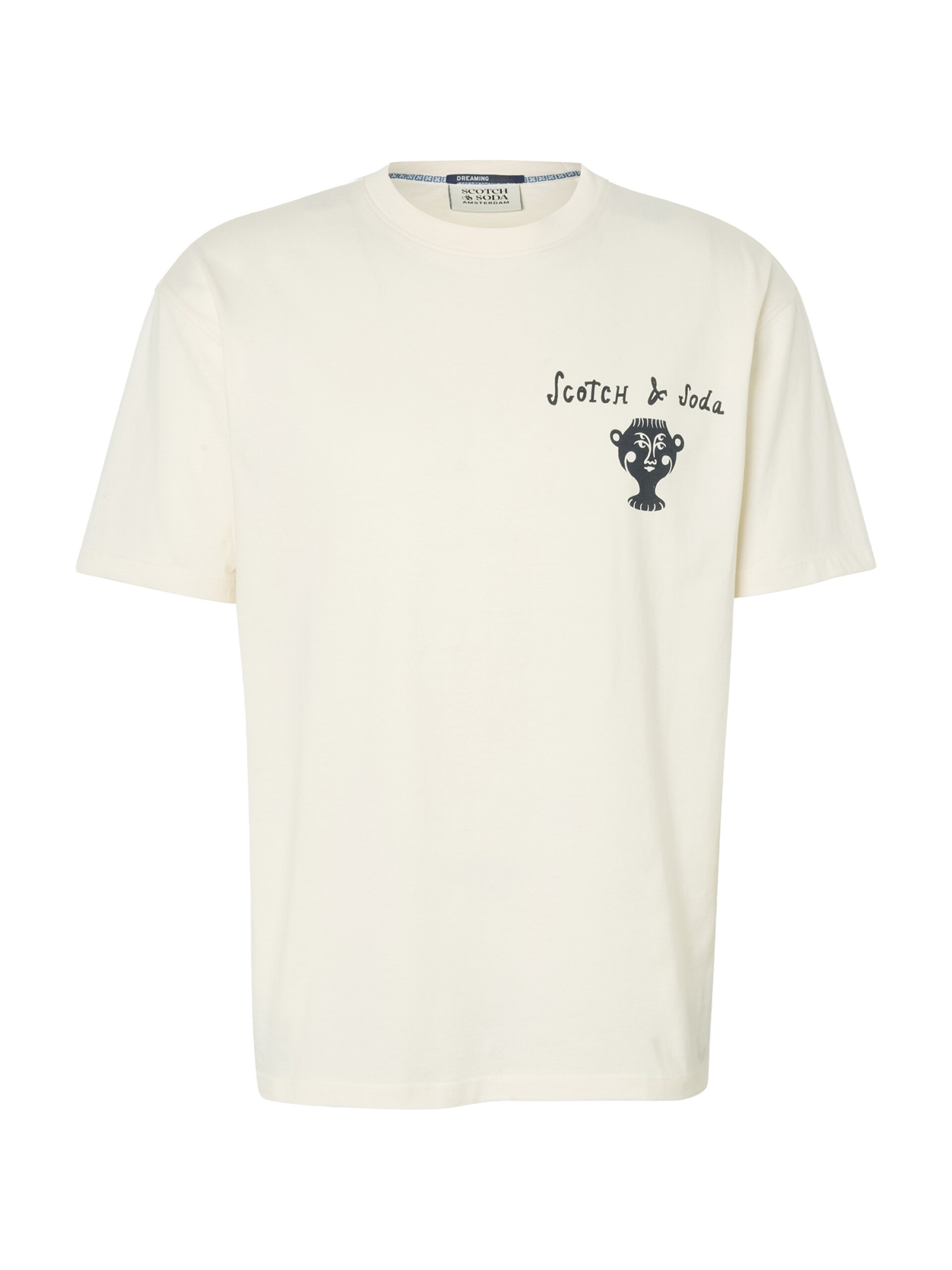 SCOTCH & SODA T-shirt kräm / marinblå herr