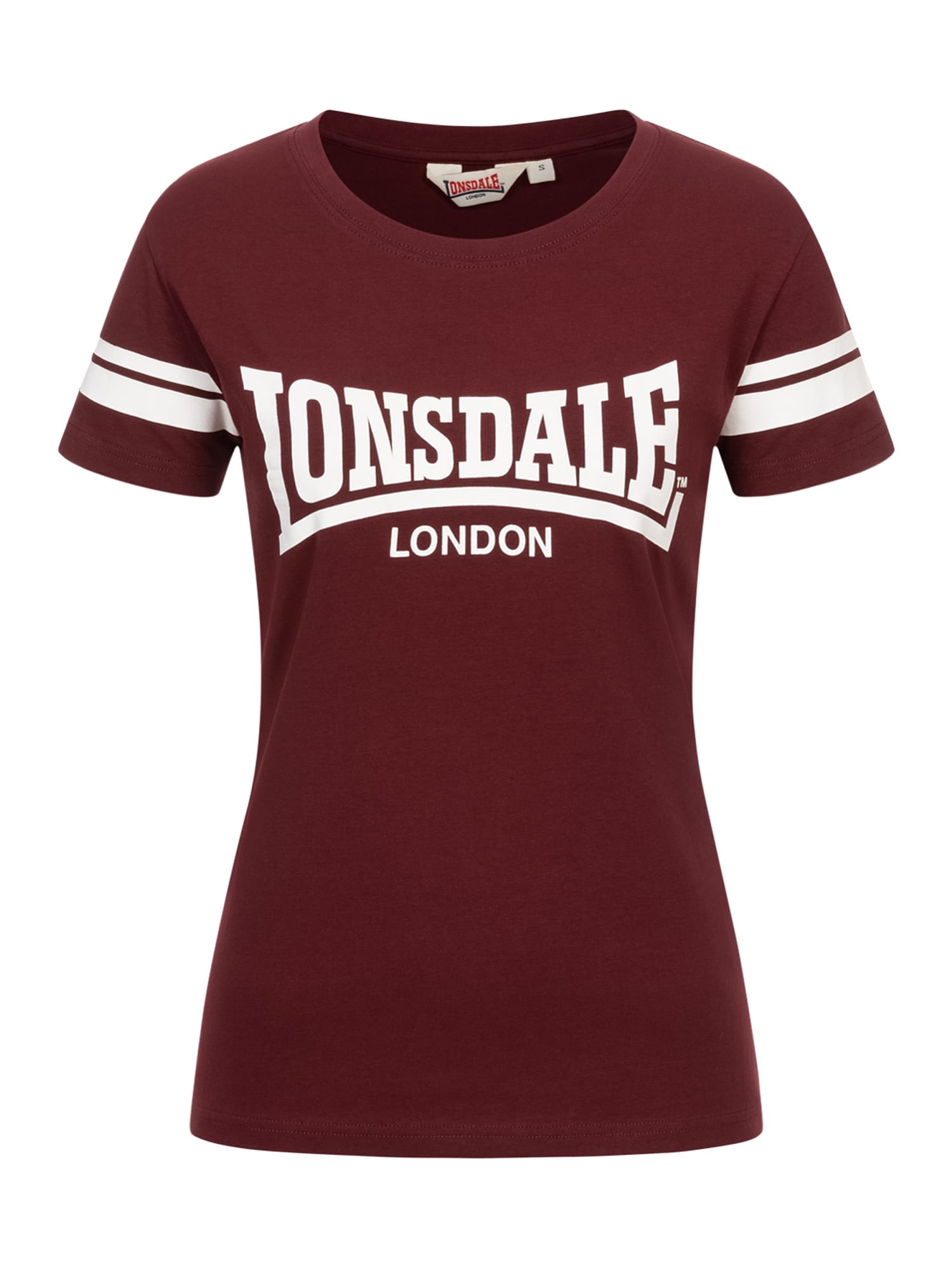 LONSDALE Póló  borvörös / fehér akciós termékkép 1
