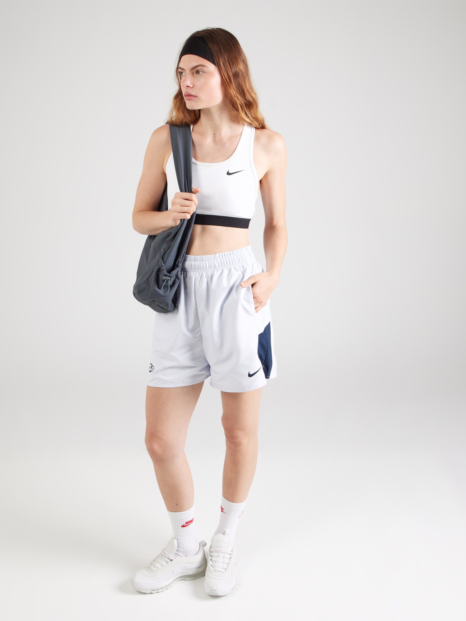 Nike Sportswear Nohavice tmavomodrá / svetlosivá / biela (obrázok 4)