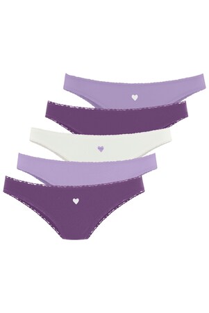 LASCANA, Slip, lila & fehér