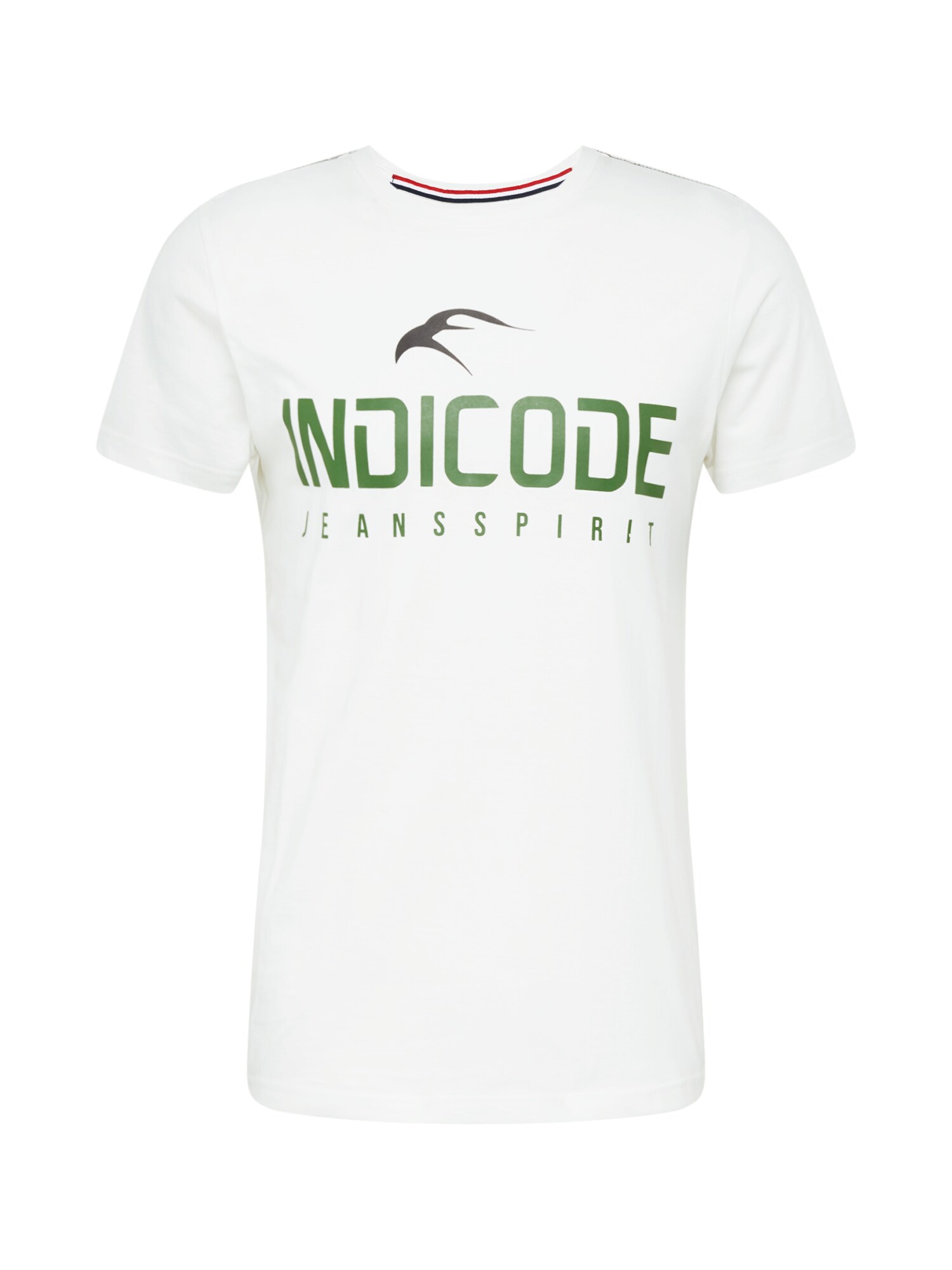 INDICODE JEANS Marškinėliai  balta / žalia