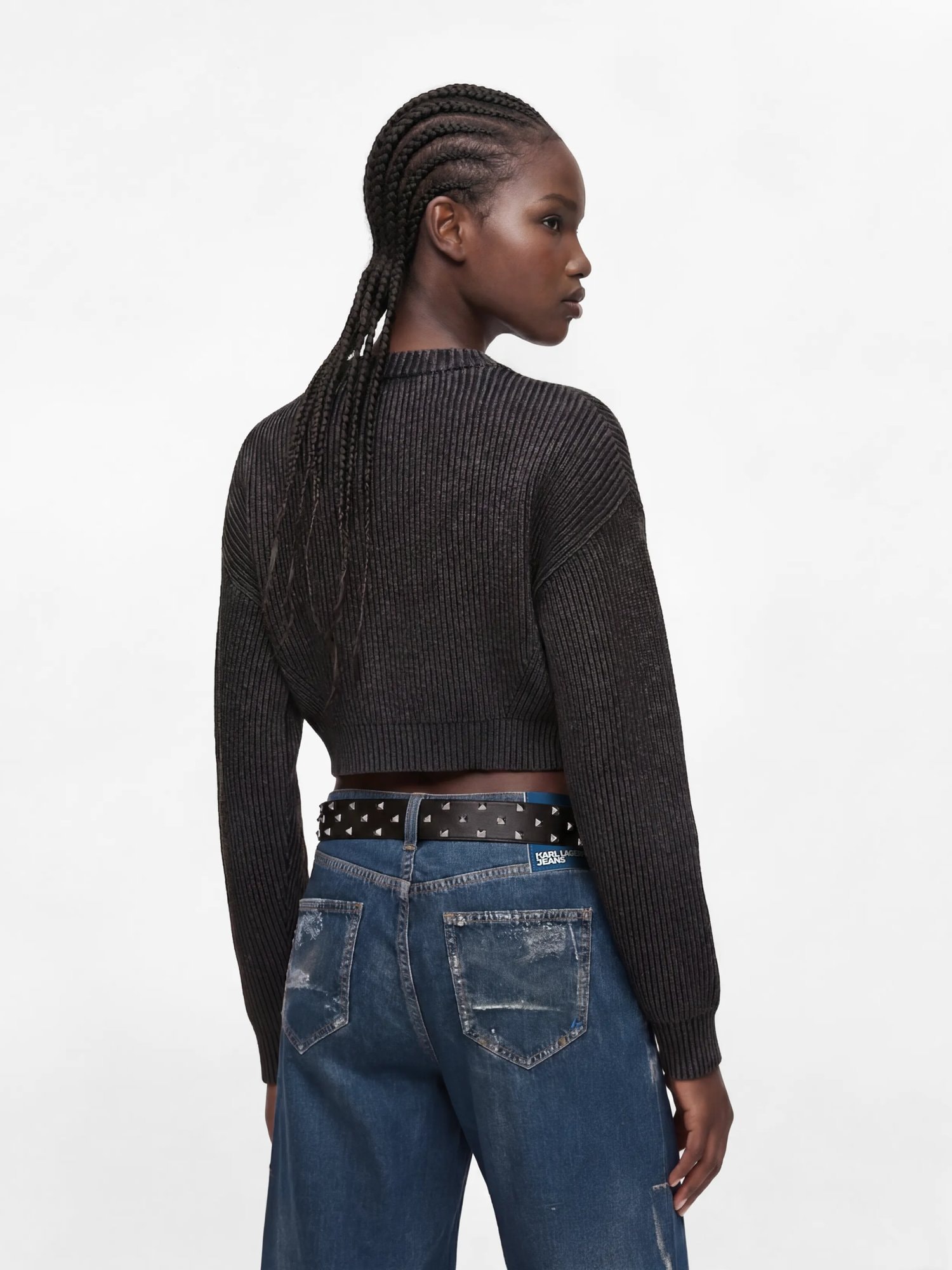 KARL LAGERFELD JEANS Jersey  negro moteado / blanco – imagen 4