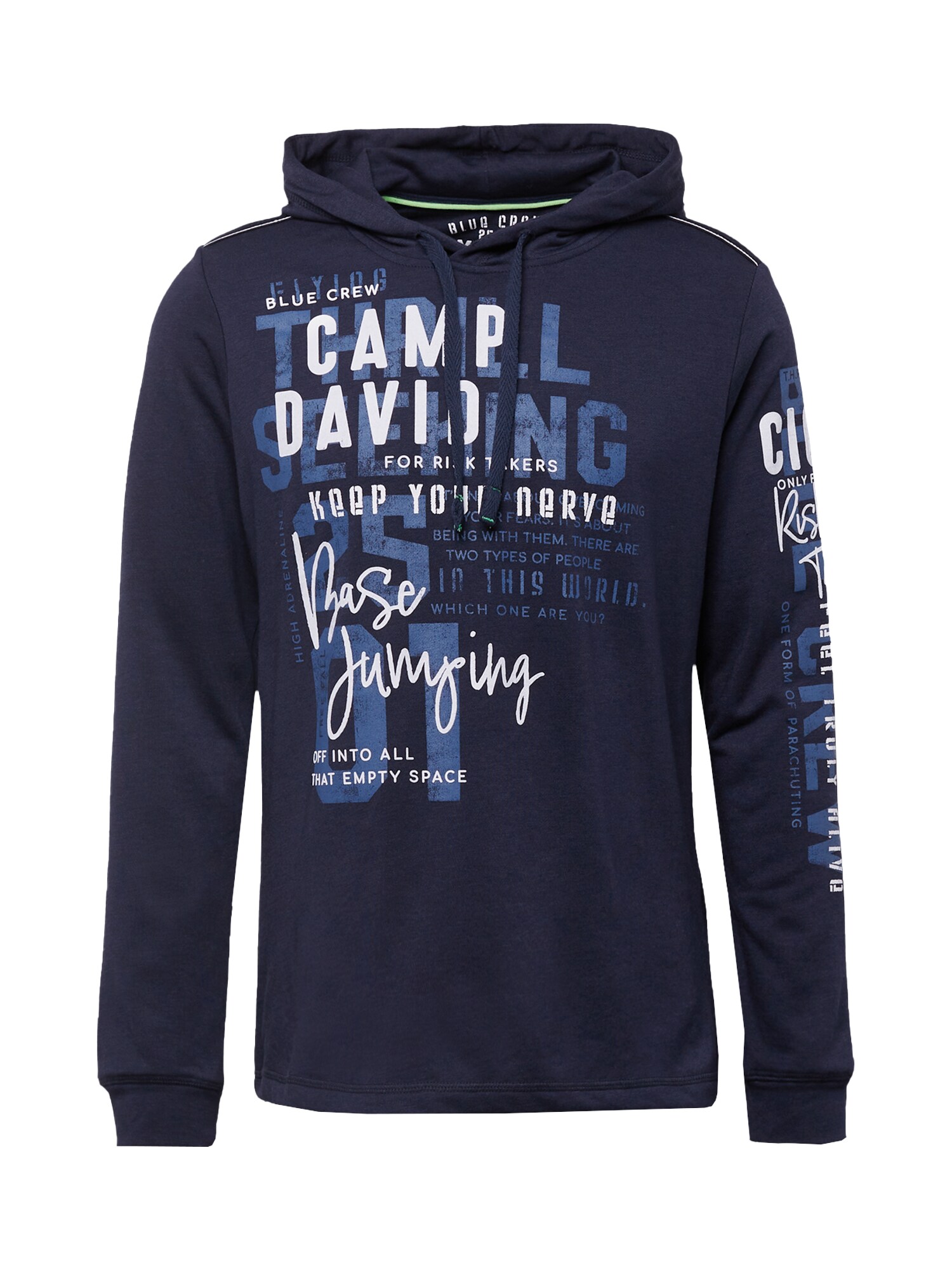 CAMP DAVID Sweatshirt  azul / azul escuro / branco