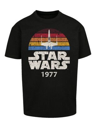 F4NT4STIC Shirt ‘Star Wars X-Wing Trip 1977 T’ Gemengde kleuren / Zwart