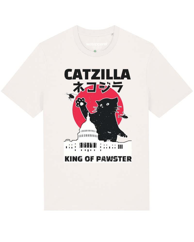 Watapparel T-Shirt 'Catzilla' Herren Größe XXXL blutrot / schwarz / weiß