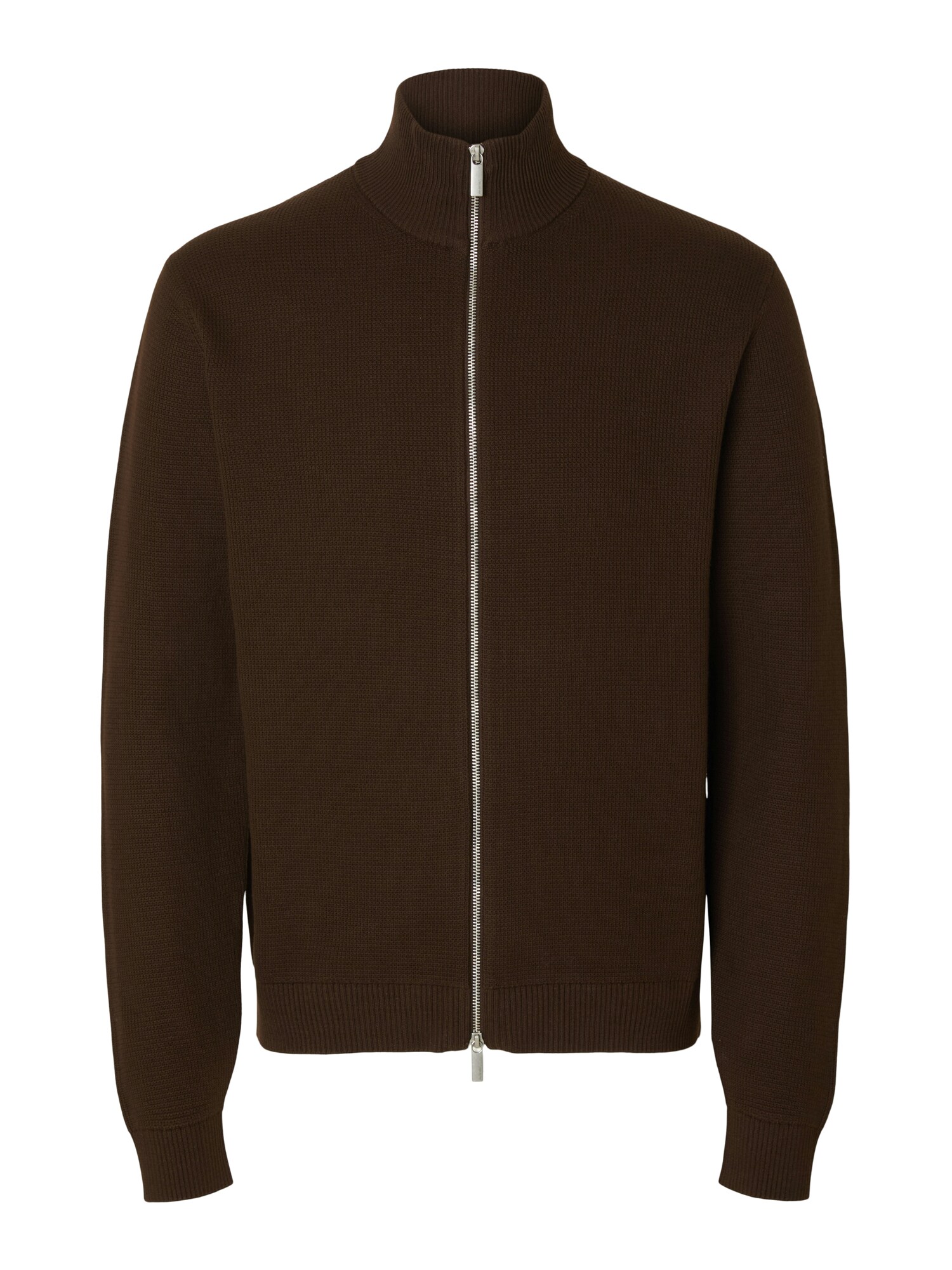 SELECTED Geacă tricotată  maro închis