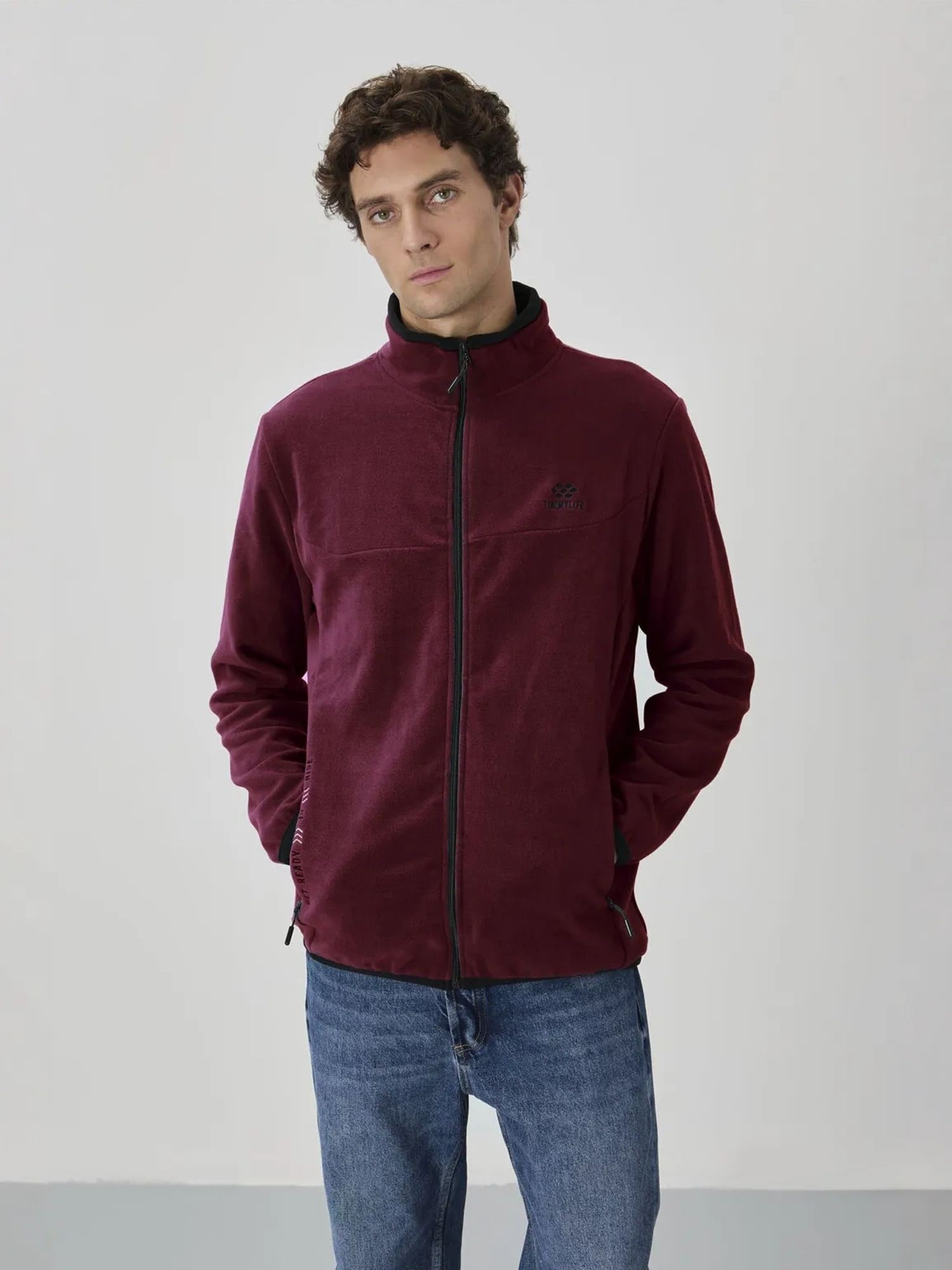 Tommy Life Flis jakna burgund