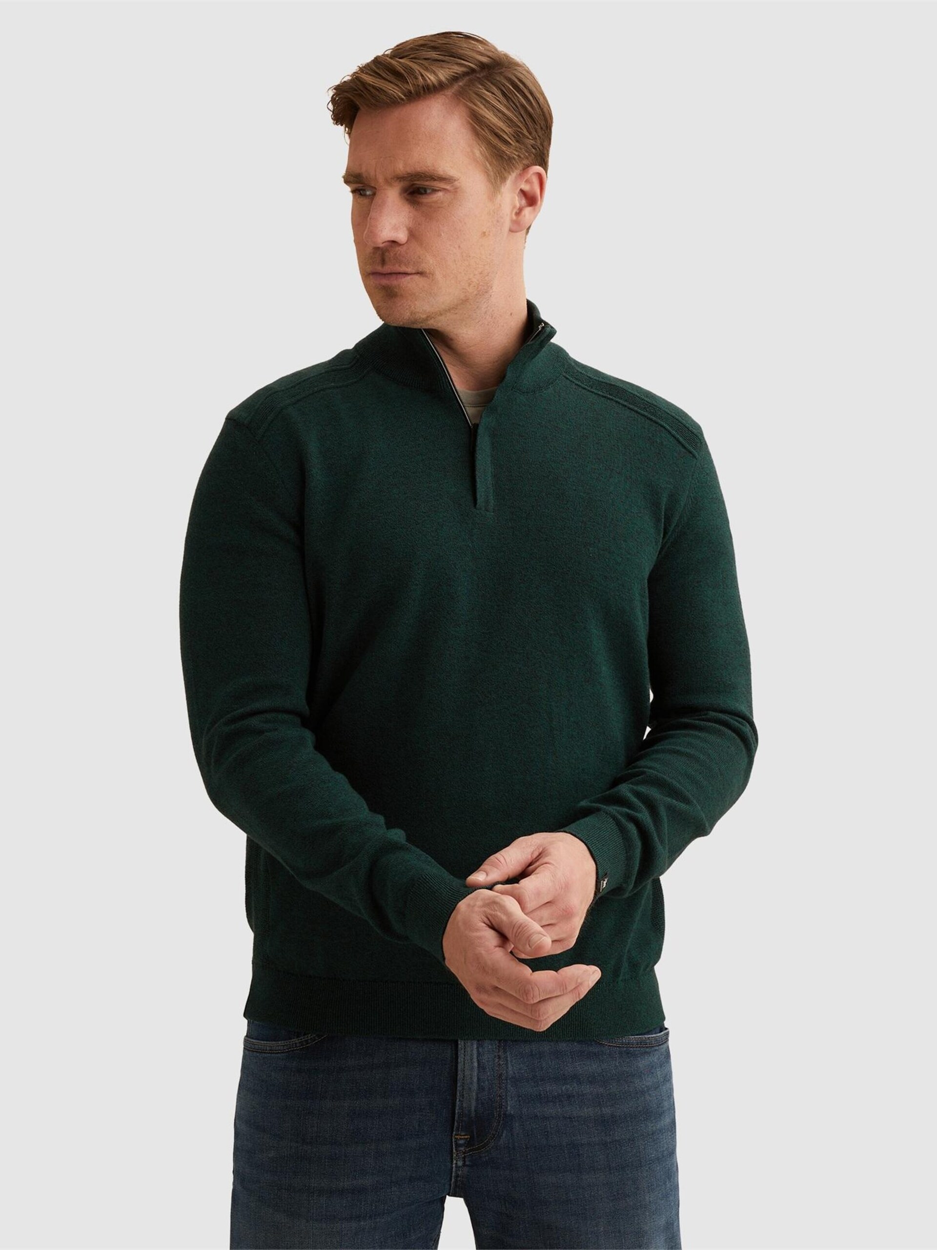 Vanguard Tröja 'Pullover in tonal mouliné with half-zip' herr