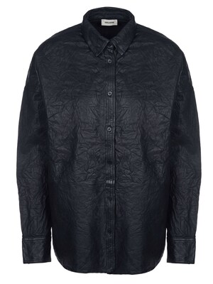 Zadig & Voltaire Blusa 'Zadig & Voltaire TAMARA CUIR FROISSE Bluse schwarz'  negro