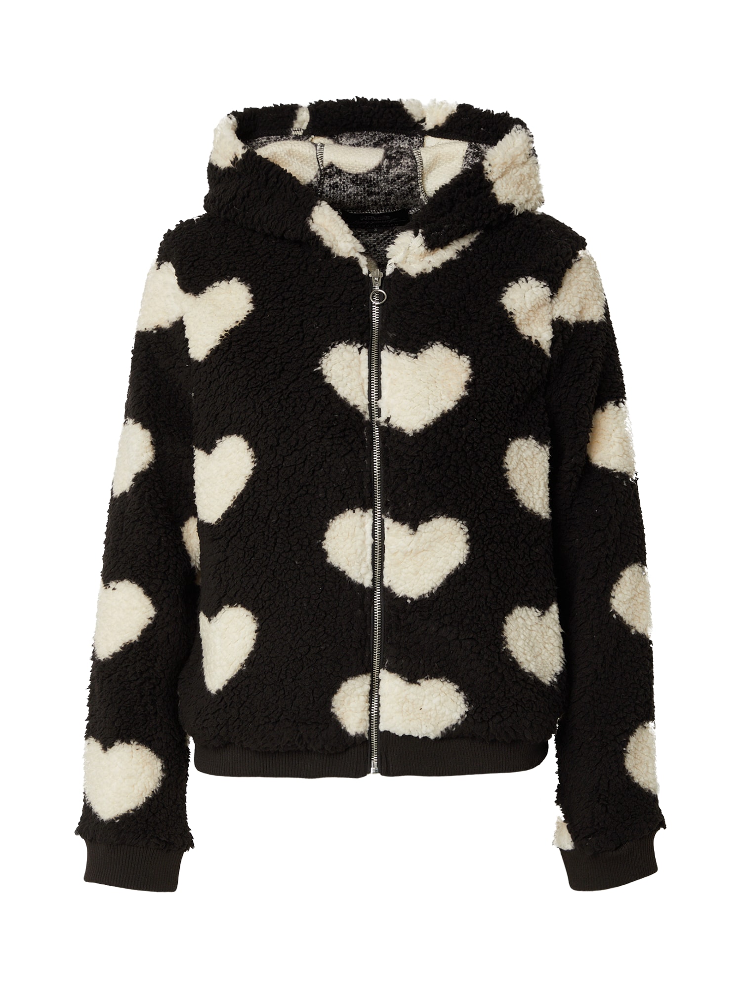 Hailys Jachetă  fleece Ti44nna negru / alb