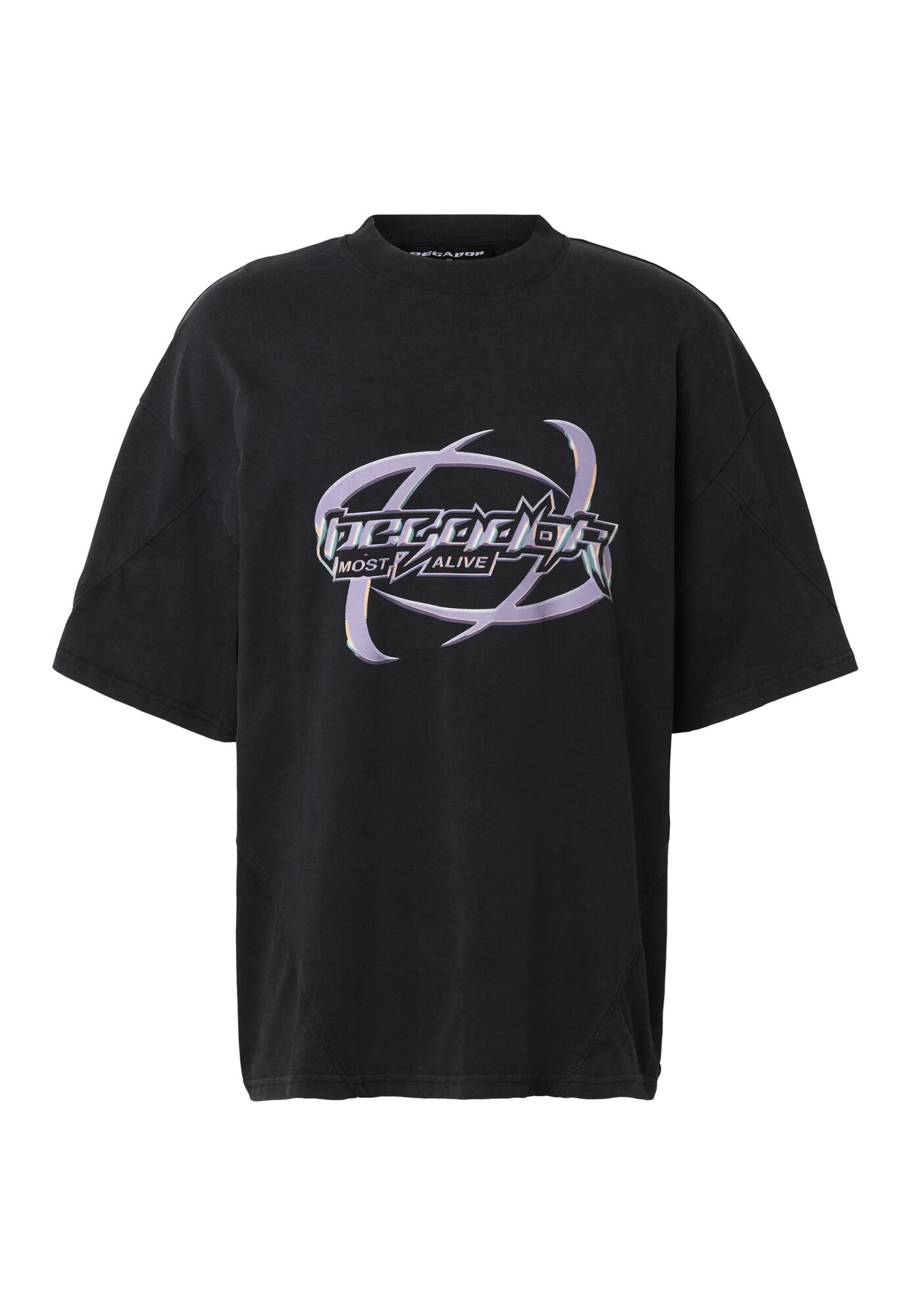 Pegador Camiseta 'Mill'  lila / negro