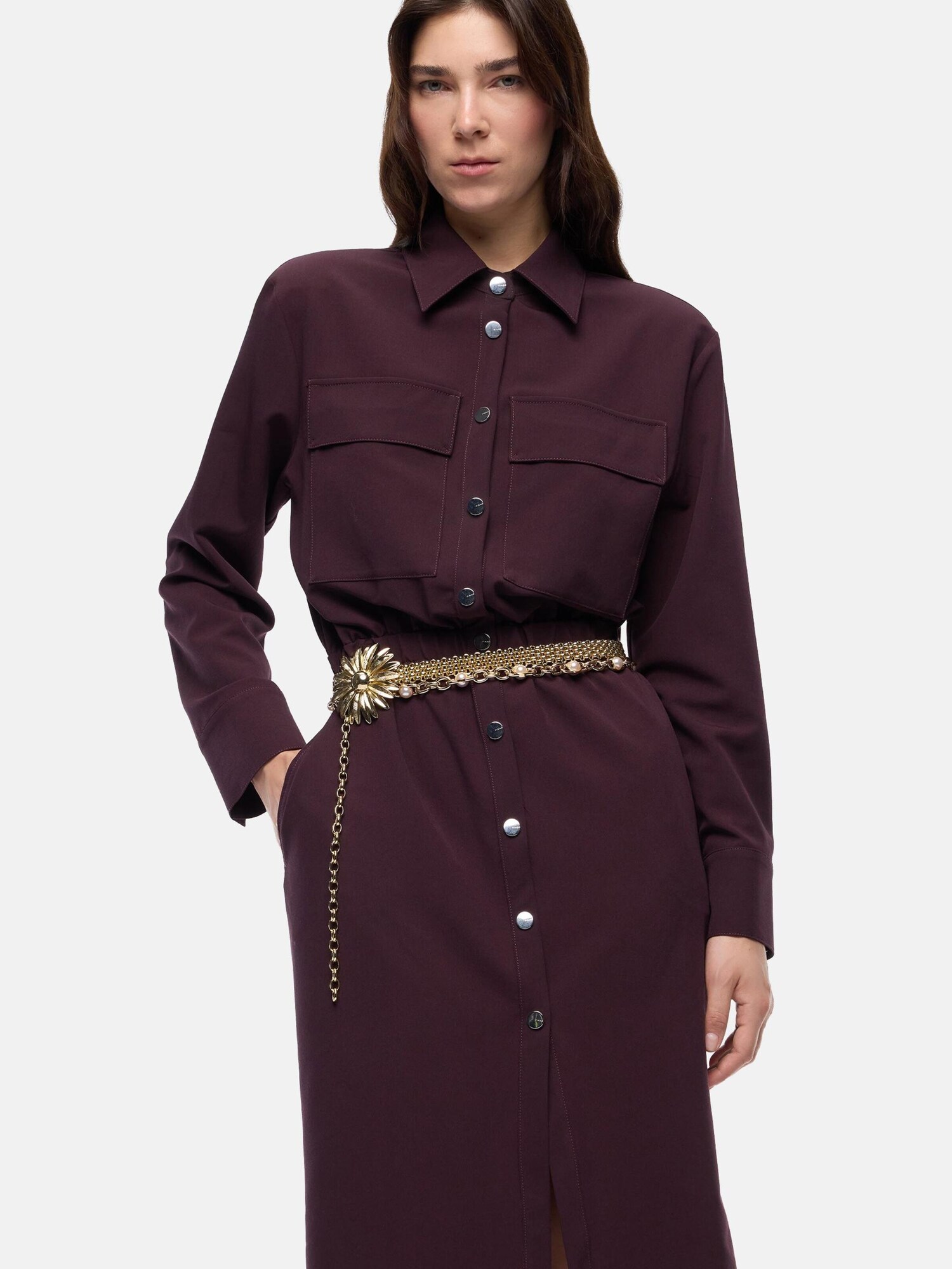 PINKO Vestido 'PINKO ARUM ABITO FLUIDO ABITO'  burdeos – imagen 3