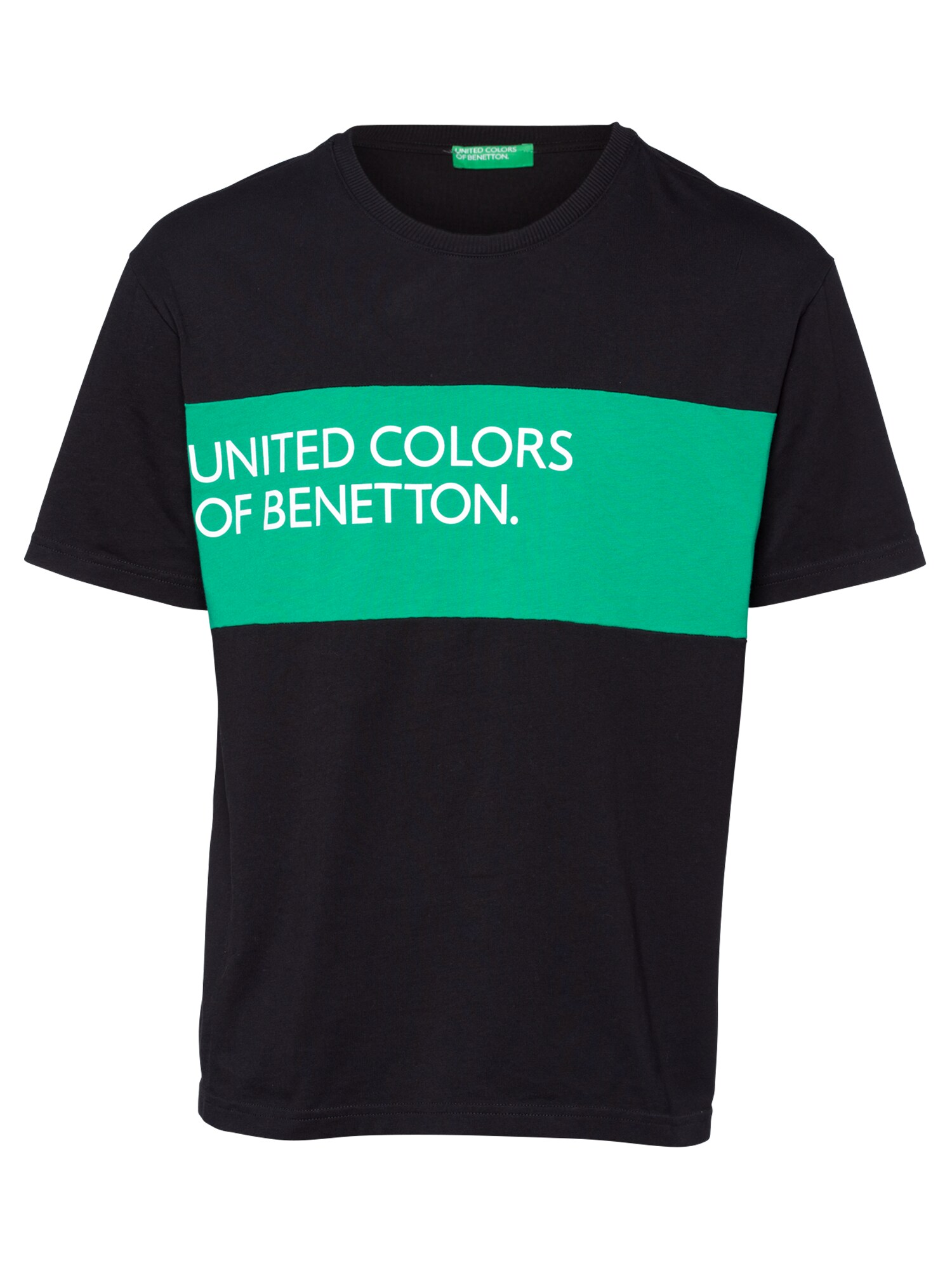 UNITED COLORS OF BENETTON Marškinėliai  juoda / nefrito spalva