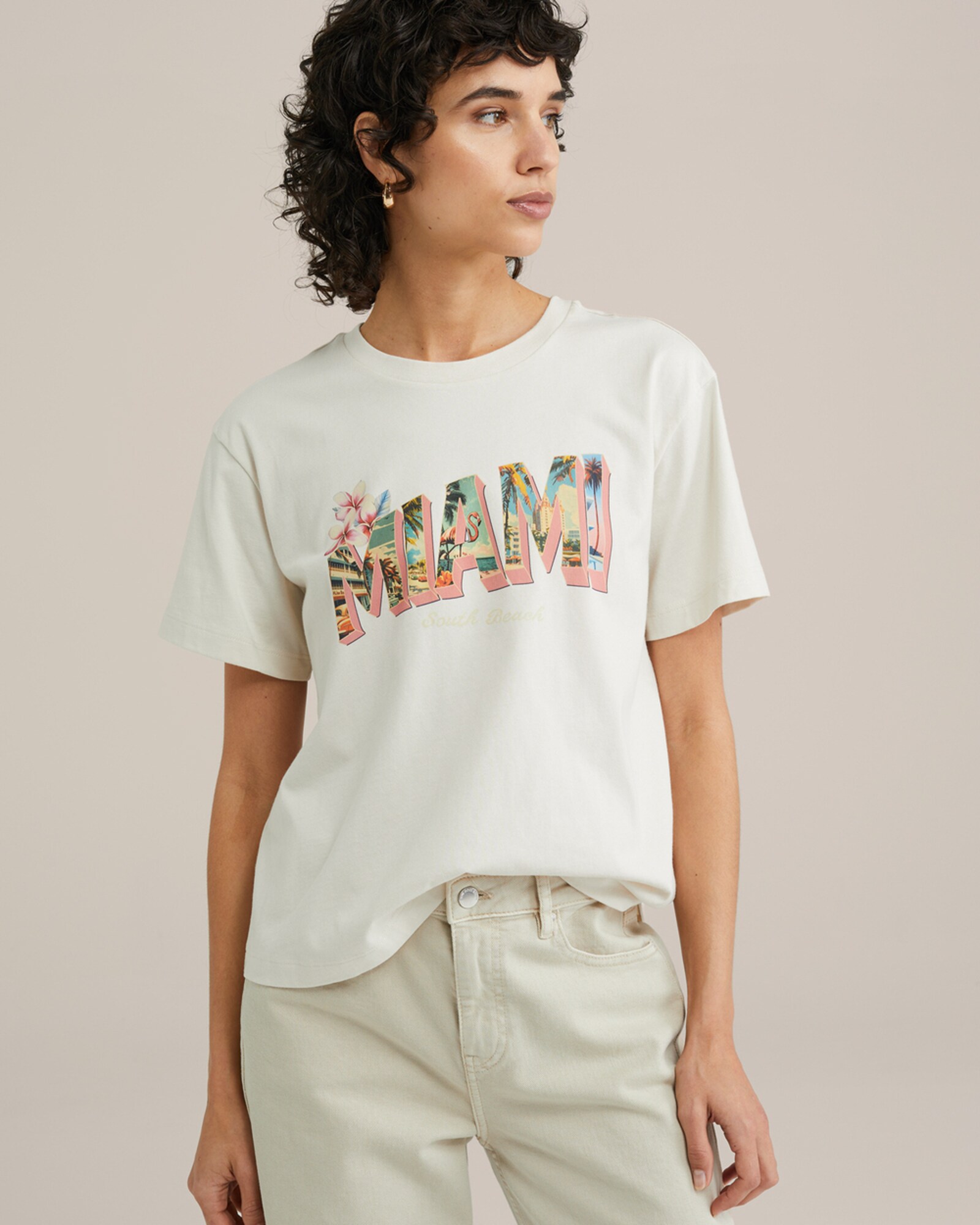 WE Fashion Póló  világoskék / pasztellzöld / rózsaszín / piszkosfehér termék 2. képe