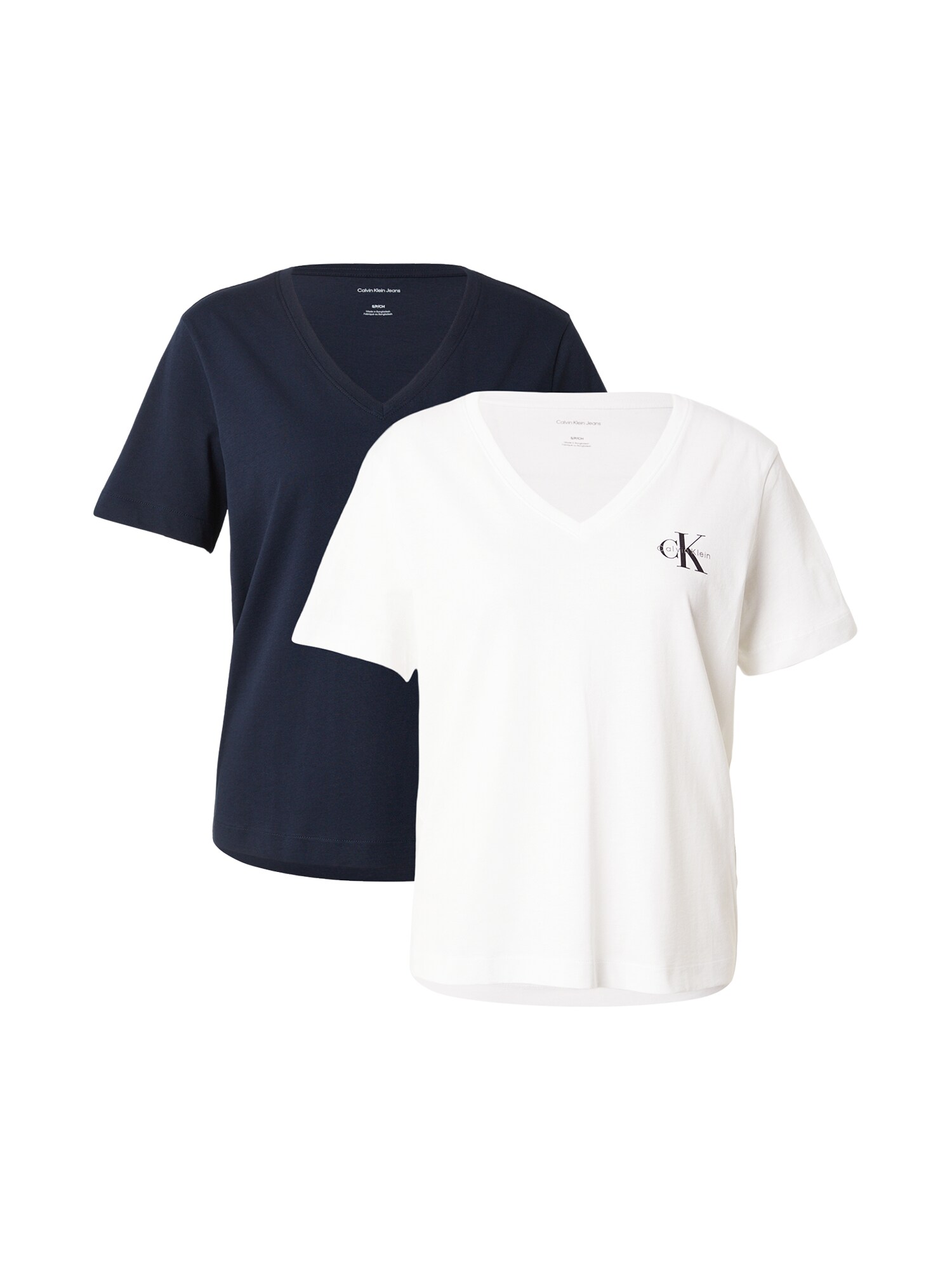 Calvin Klein Jeans Tricou bleumarin / alb