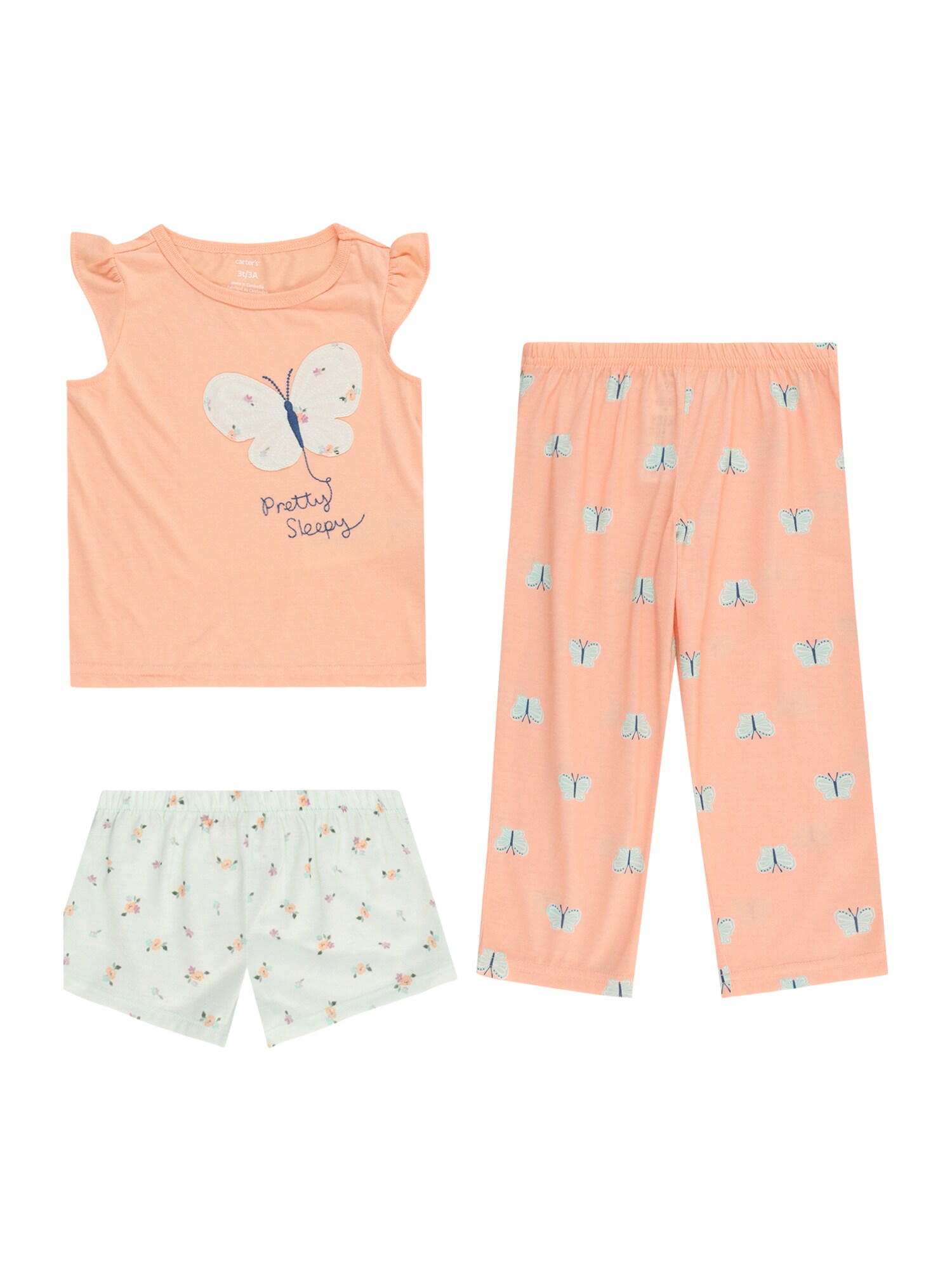 Carter's Комплект пижама  тъмносиньо / пастелно зелено / оранжево / антично розово