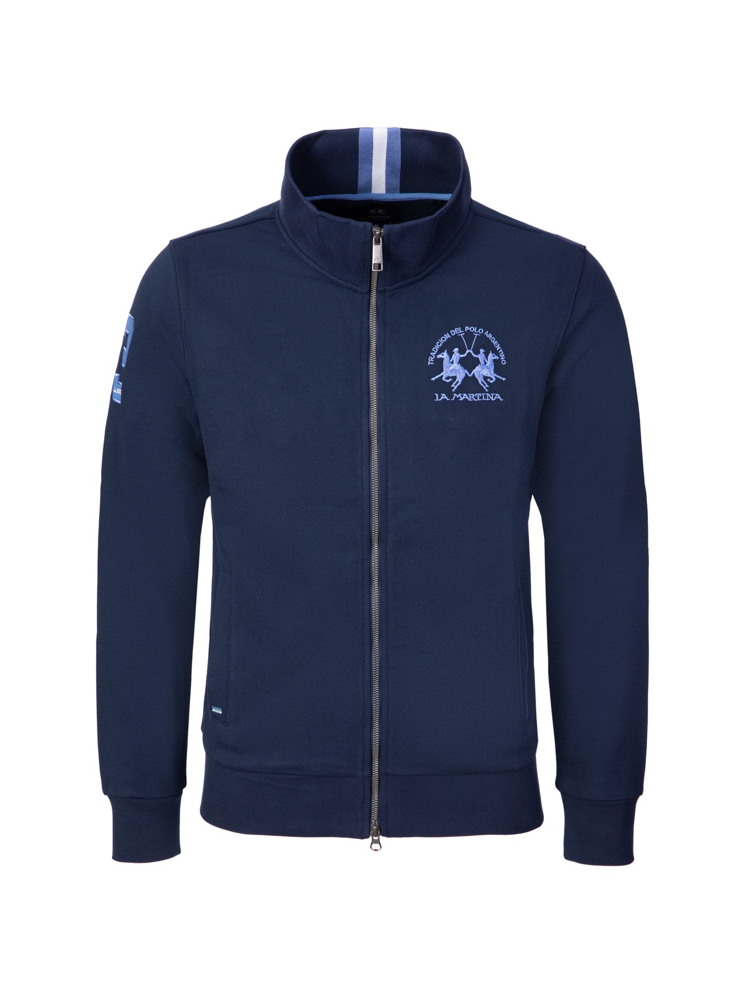 La Martina Sudadera con cremallera  navy / azul cielo