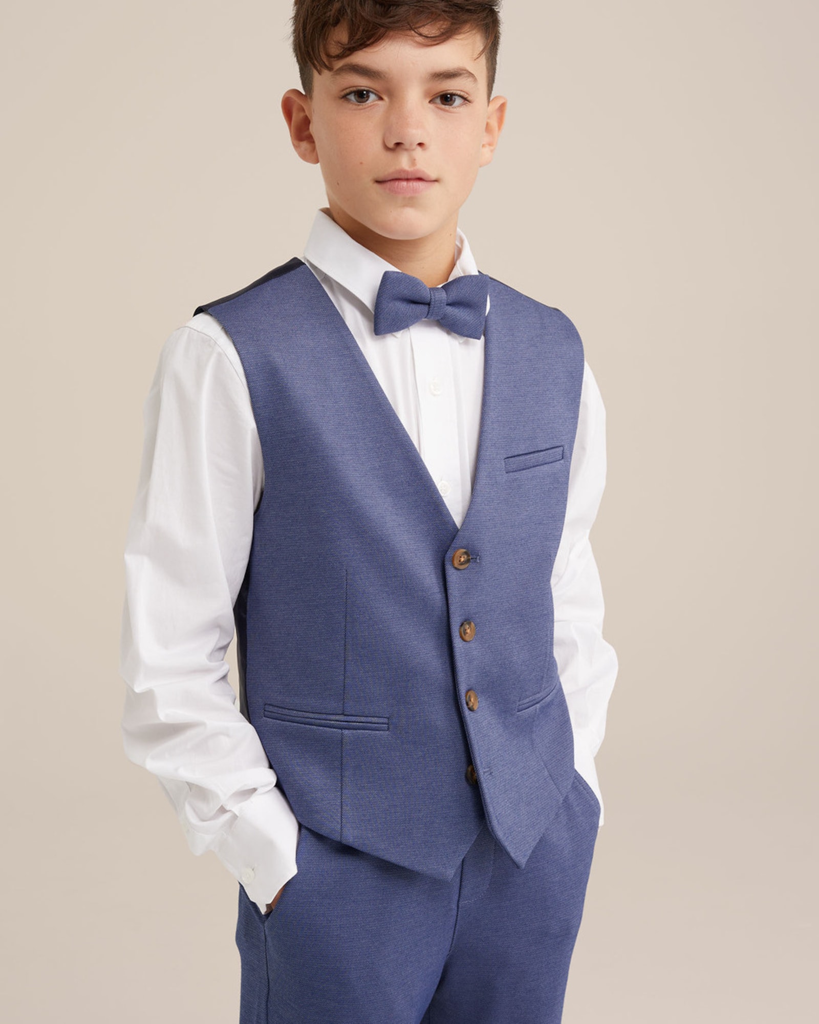 WE Fashion Mellény kék melír termék 2. képe