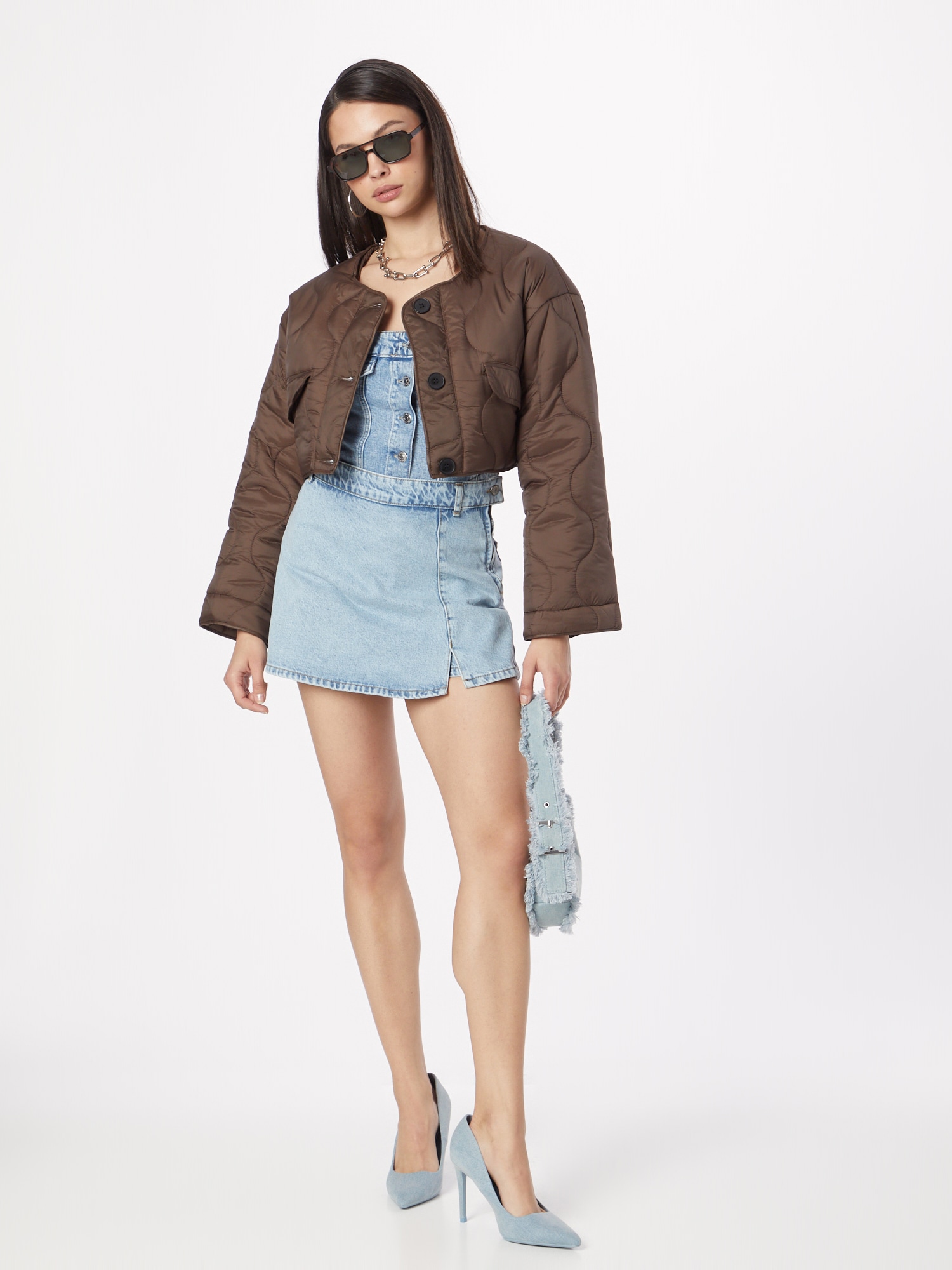 Nasty Gal Prechodná bunda čokoládová (obrázok 4)