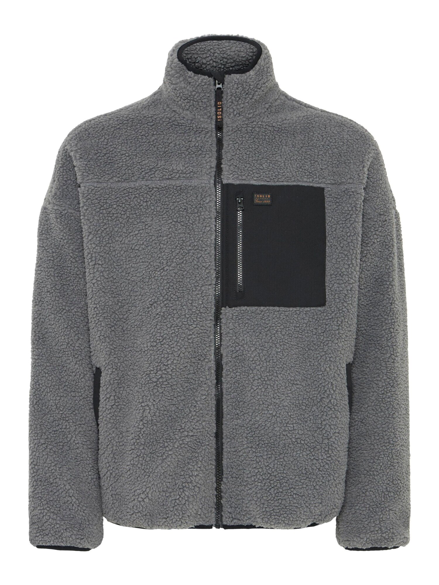 !Solid Chaqueta polar 'Walther'  gris oscuro / negro