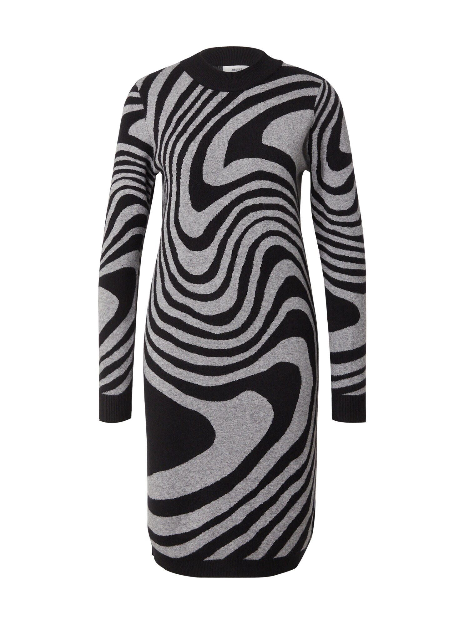 OBJECT Rochie tricotat RAY  gri deschis / negru